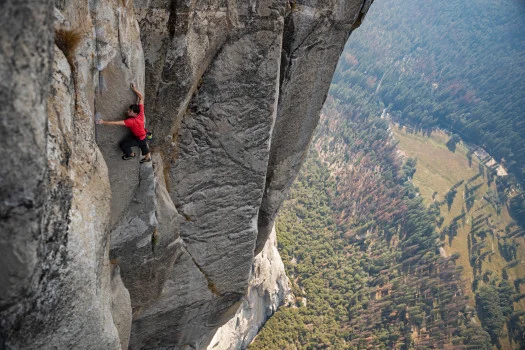 Alex Honnold Free Soloing El Capitan in Yellowstone National Park.