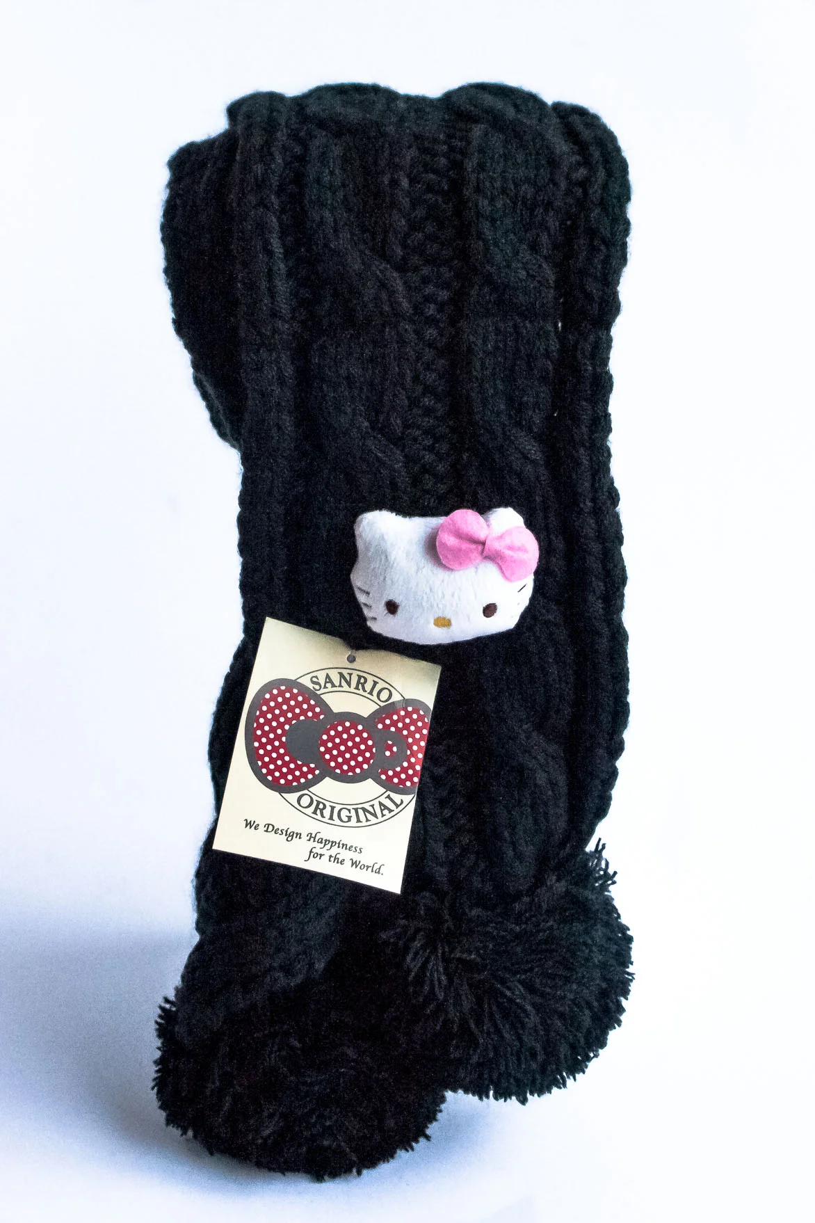 Hello Kitty Scarf Black wolly - front pose CC.jpg
