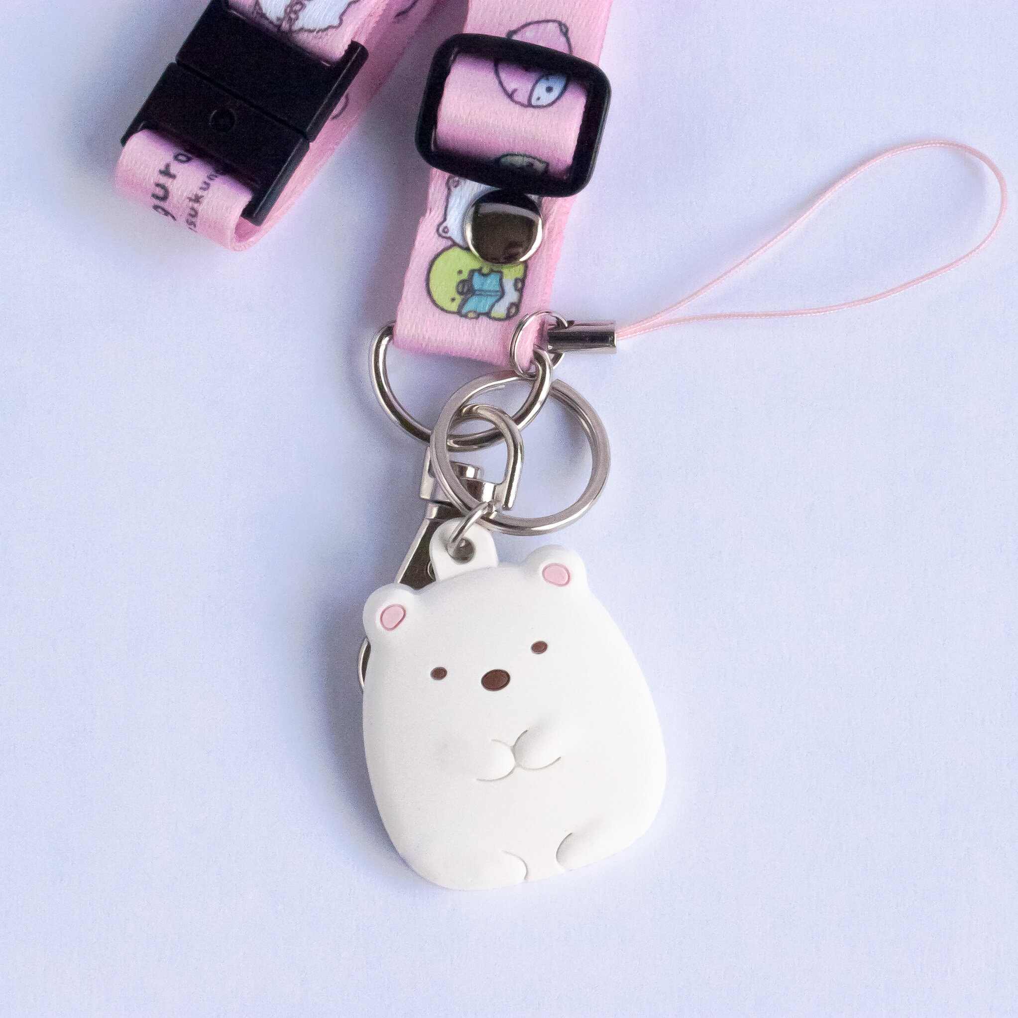 Sumikkogurashi Lanyard and Keyring - Polar Bear