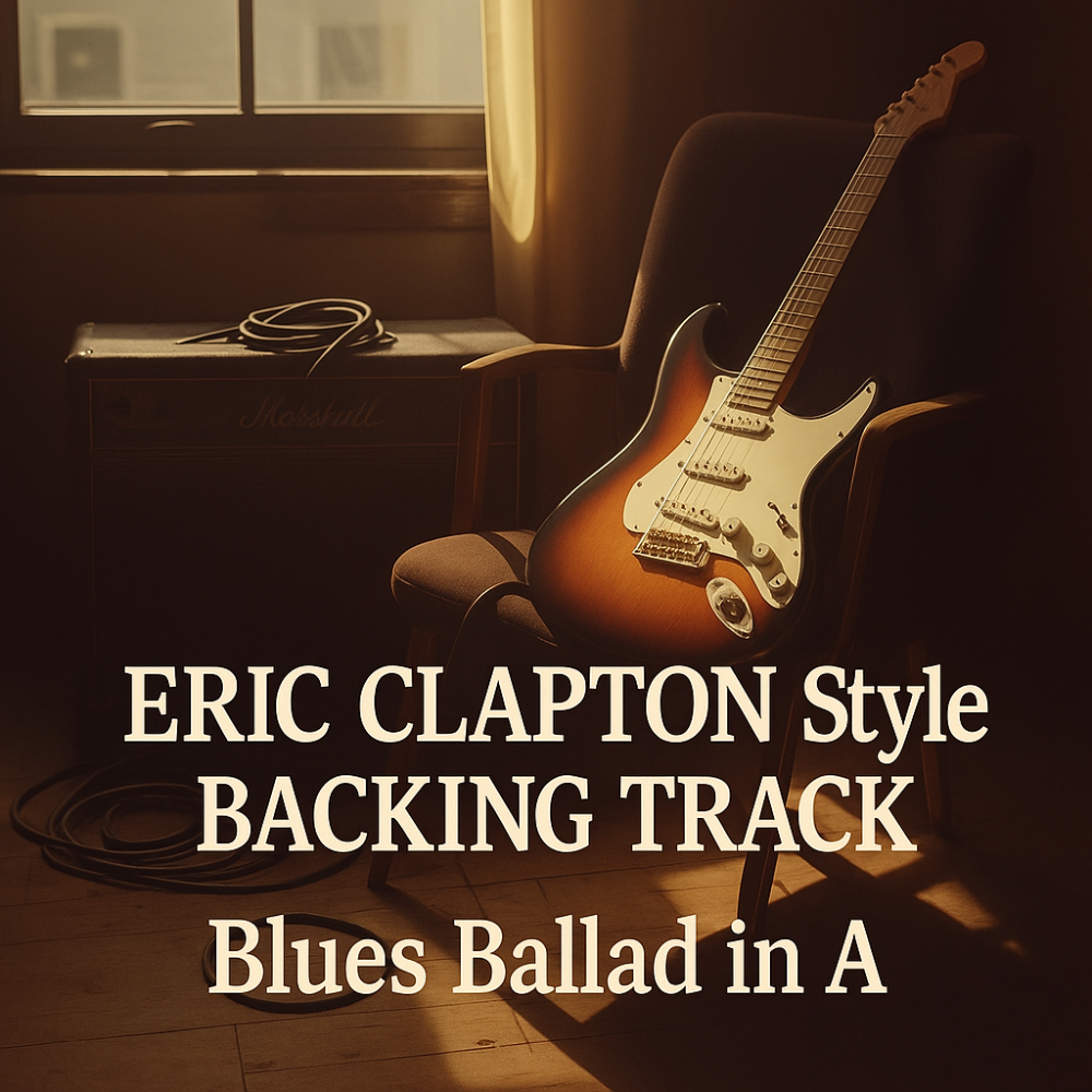 Eric Clapton Style Blues Ballad Backing Track (A Major / 80 BPM)