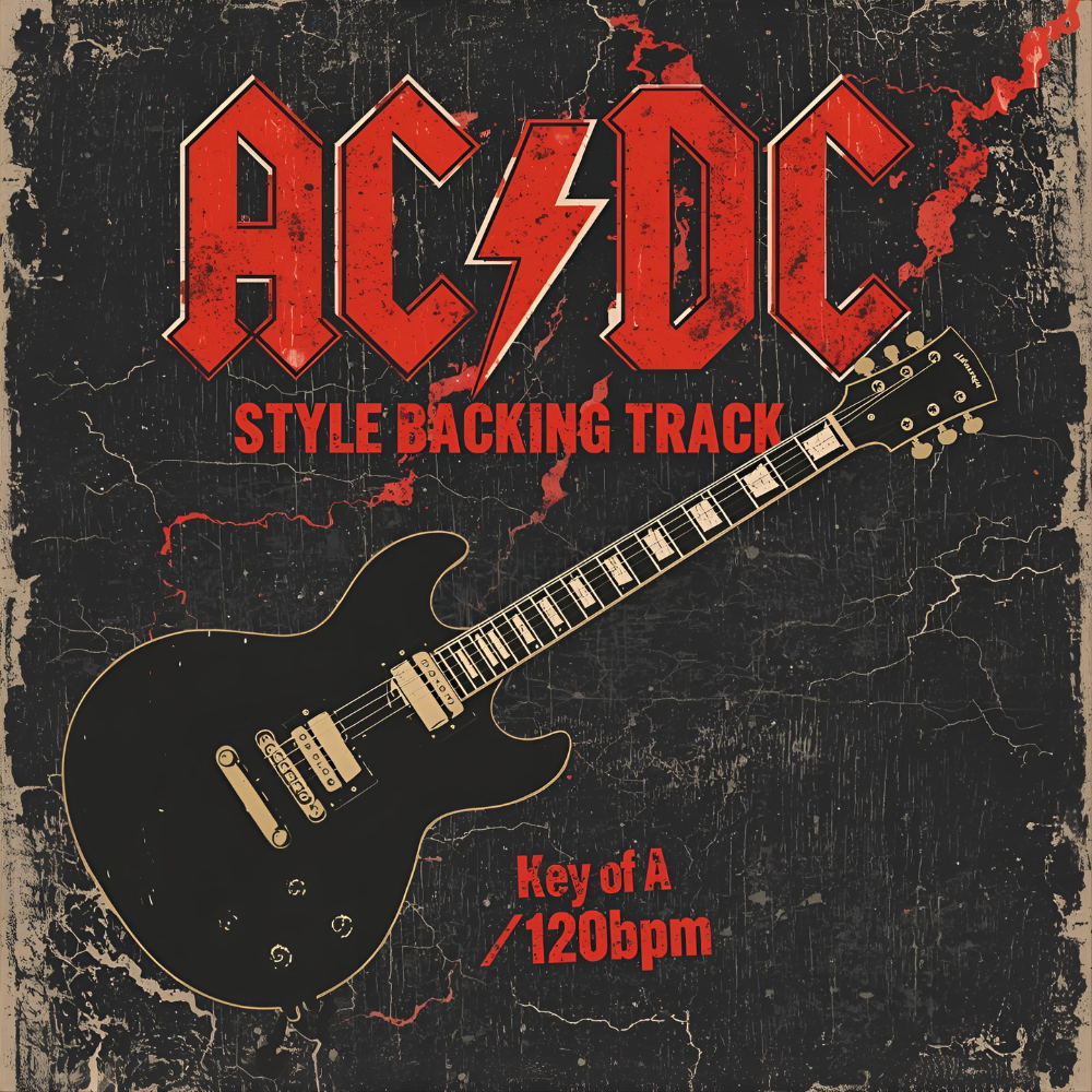 AC/DC Style Backing Track in A (120bpm)