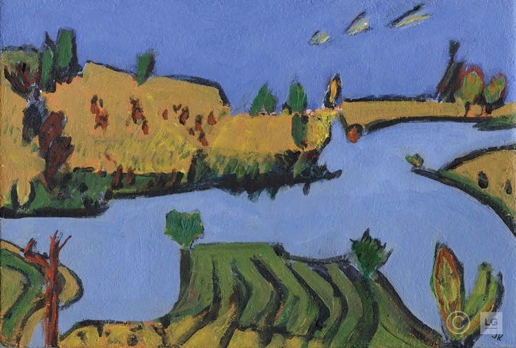 Pond with Yellow Hill