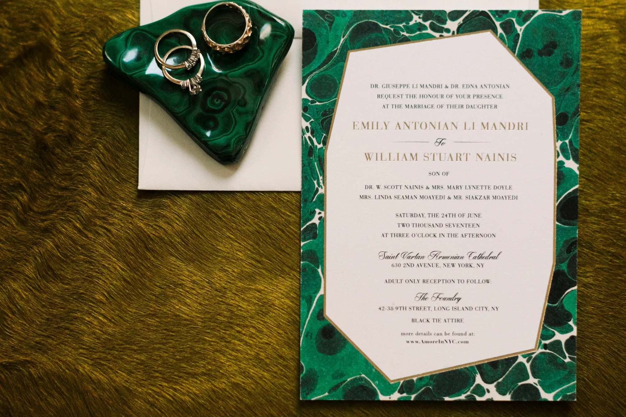Malachite Wedding Invite