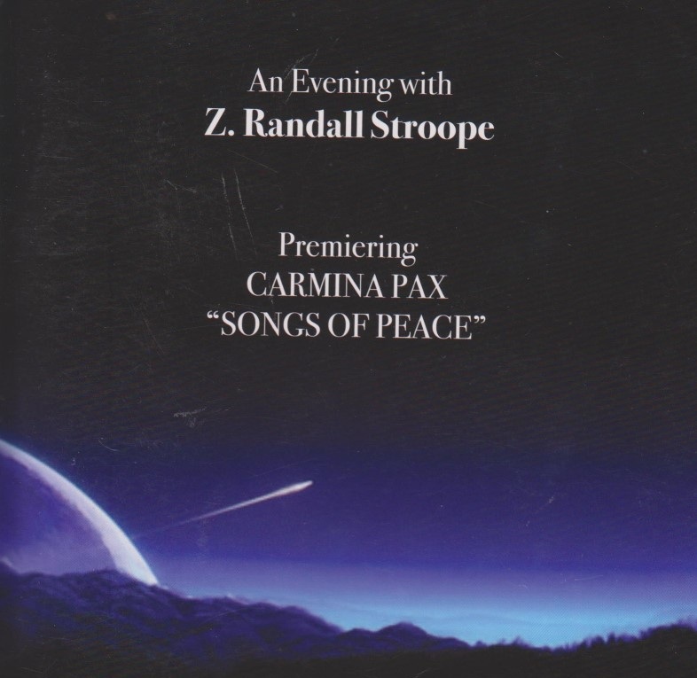  The wonderful, emotion-provoking compositions of Z. Randall Stroope including a piece composed for the Arlington Master Chorale made possible by a grant from the Arlington Cultural Tourism Council. 