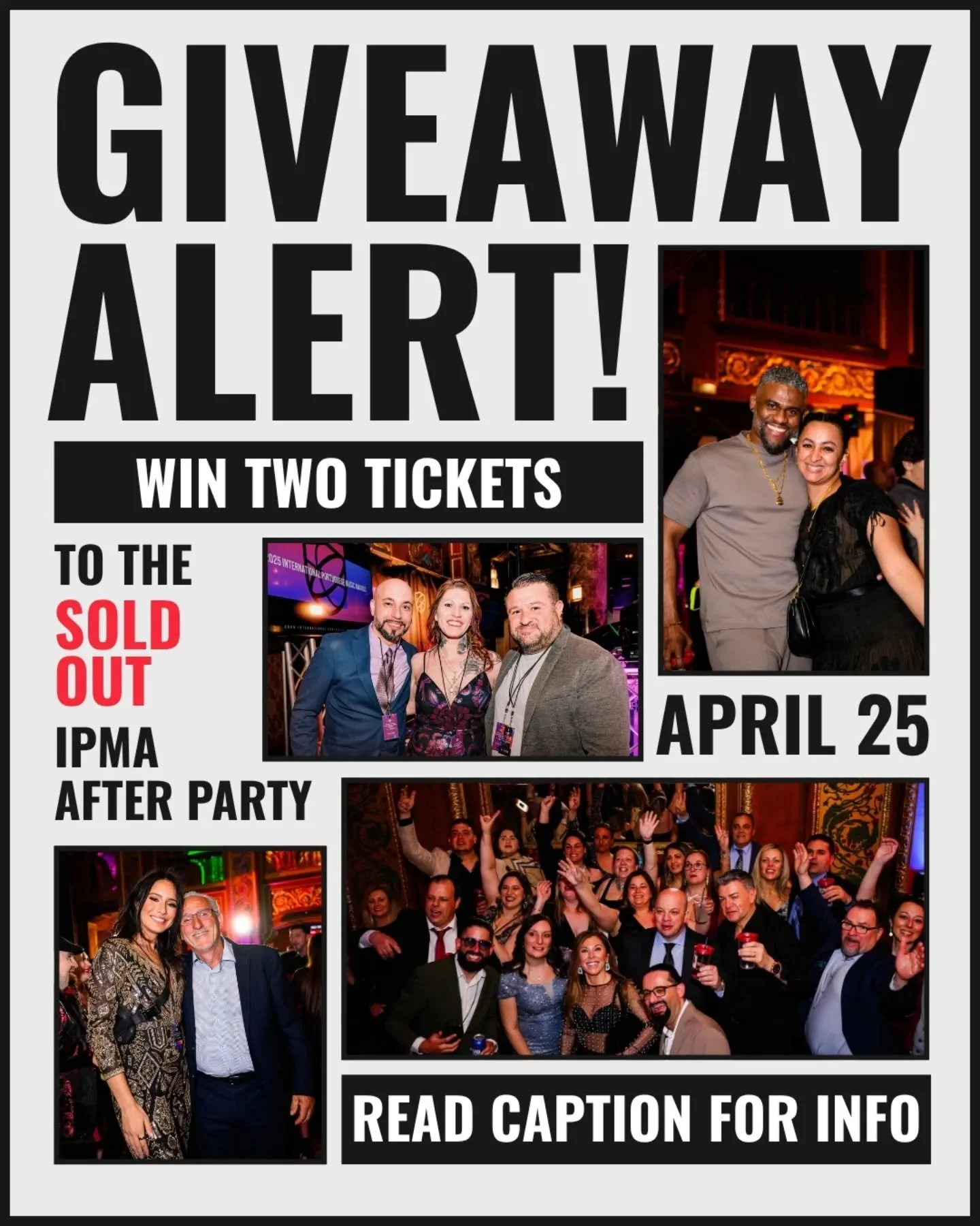 Win 2 tickets to the IPMA After Party!

Here&rsquo;s how to enter:

1. Download the FREE Gnomi app.
2. Post a video using Gnomi to make a Portuguese or music-related search.
3. Follow and tag @ipma_awards and @gnomiai on the post.

We&rsquo;ll pick o