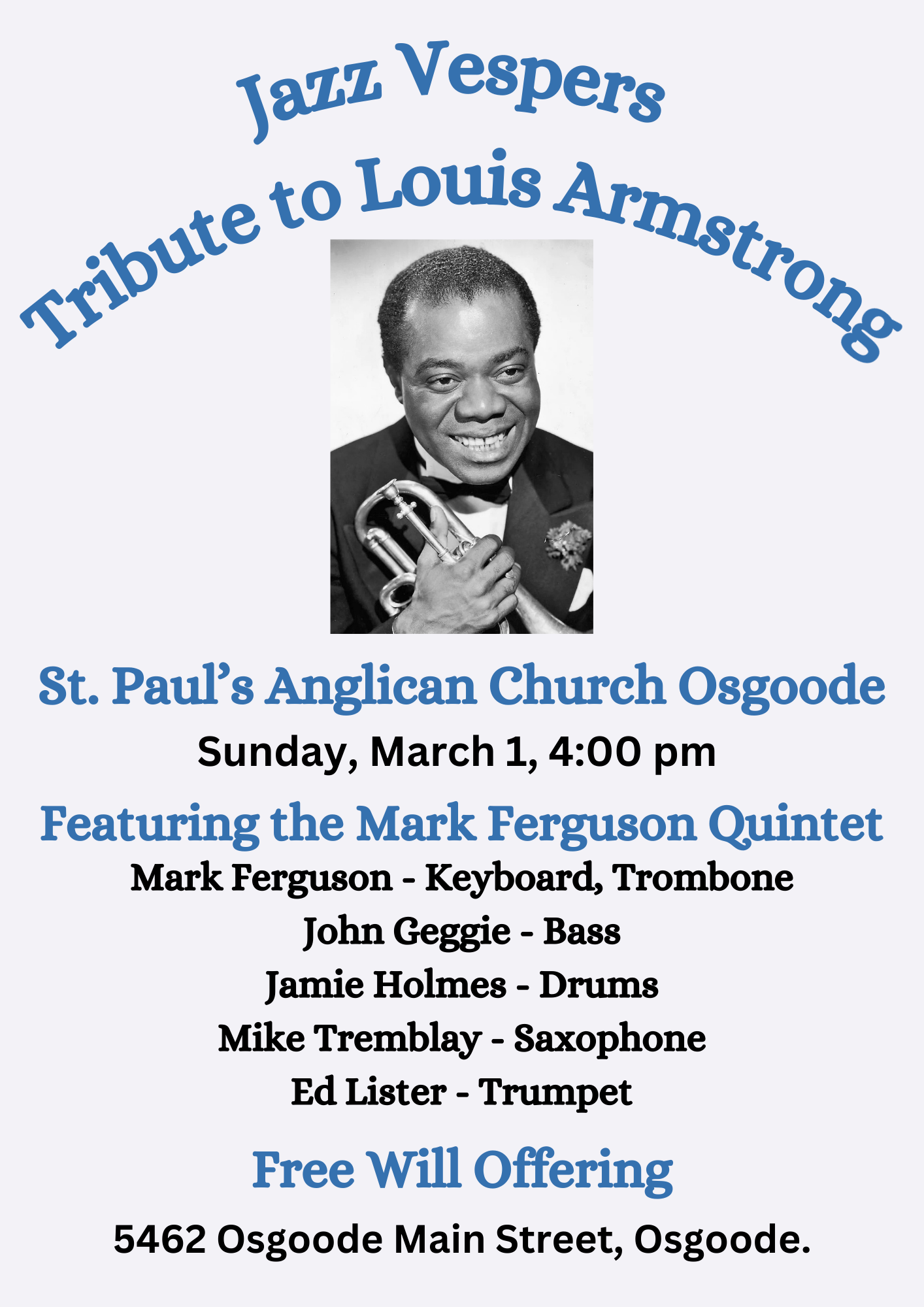 Jazz Vespers Tribute to Louis Armstrong