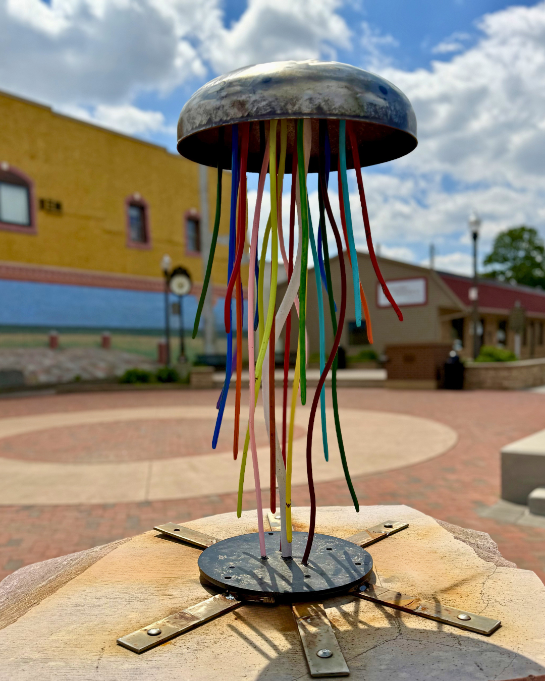 Clown World Jellyfish, by Andrew Pudas. 
Located at Ratigen Platz. 