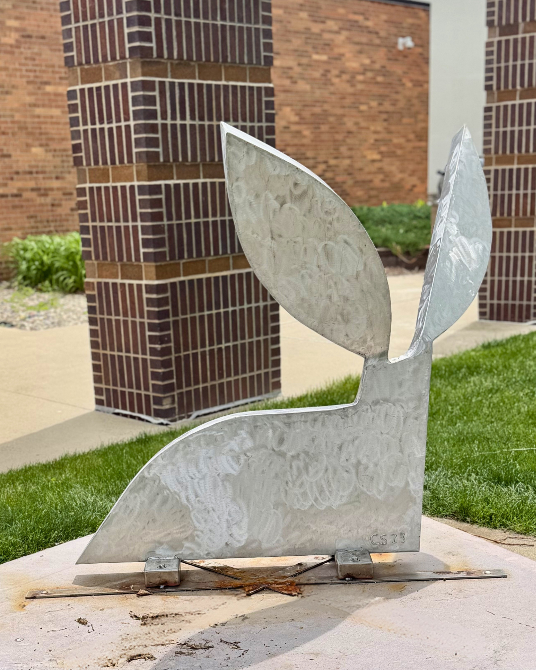 Bunny for Nothing, by Craig Snyder. 
Located in front of the Vermillion Public Library on Court Street.