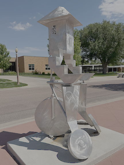 Seeking Shelter, by Andrew Arvanetes. Plum Street, across from Sanford Vermillion. Generously sponsored by Dakota Hospital Foundation.