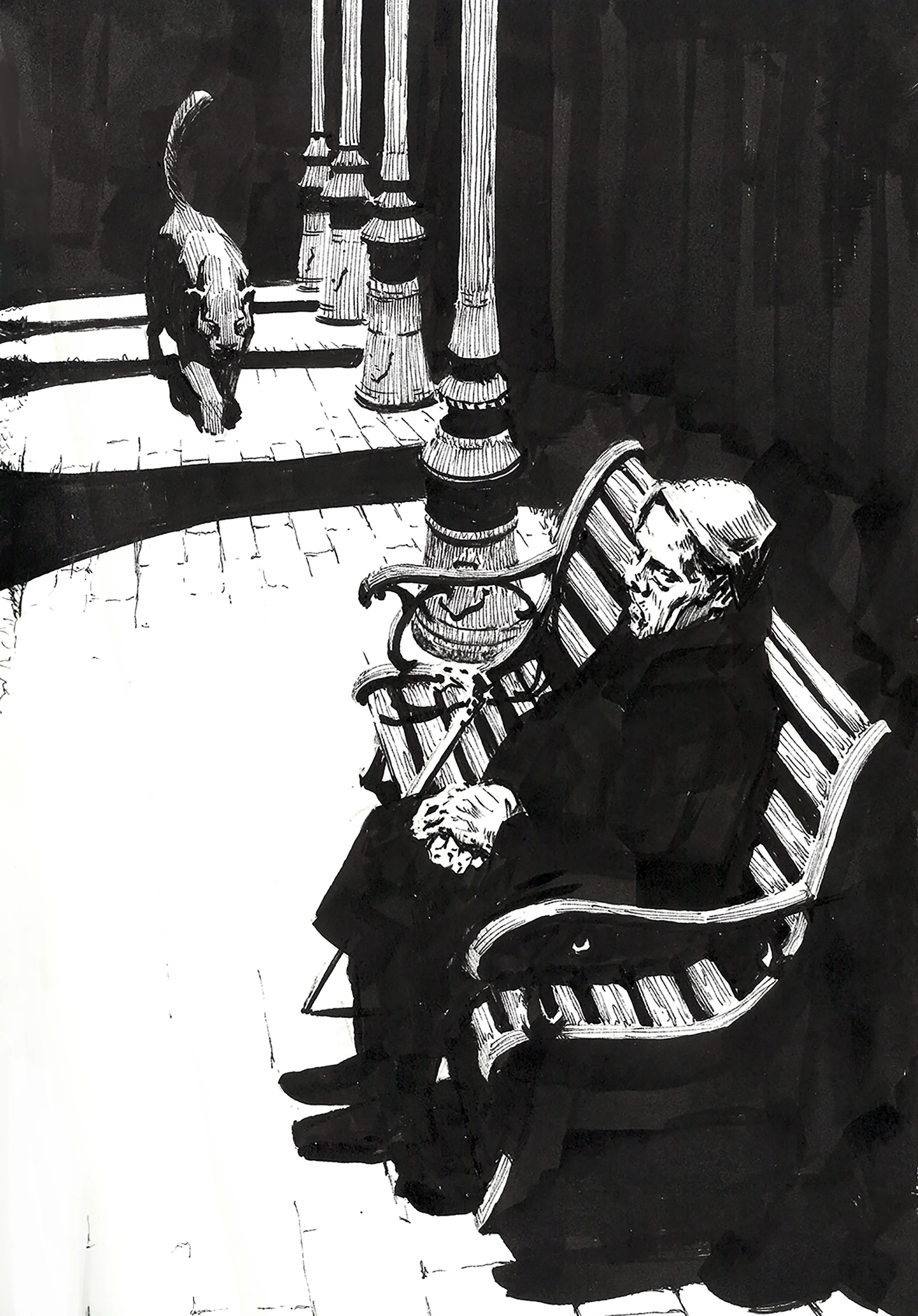 Black Cat Ink on Paper - Original Available