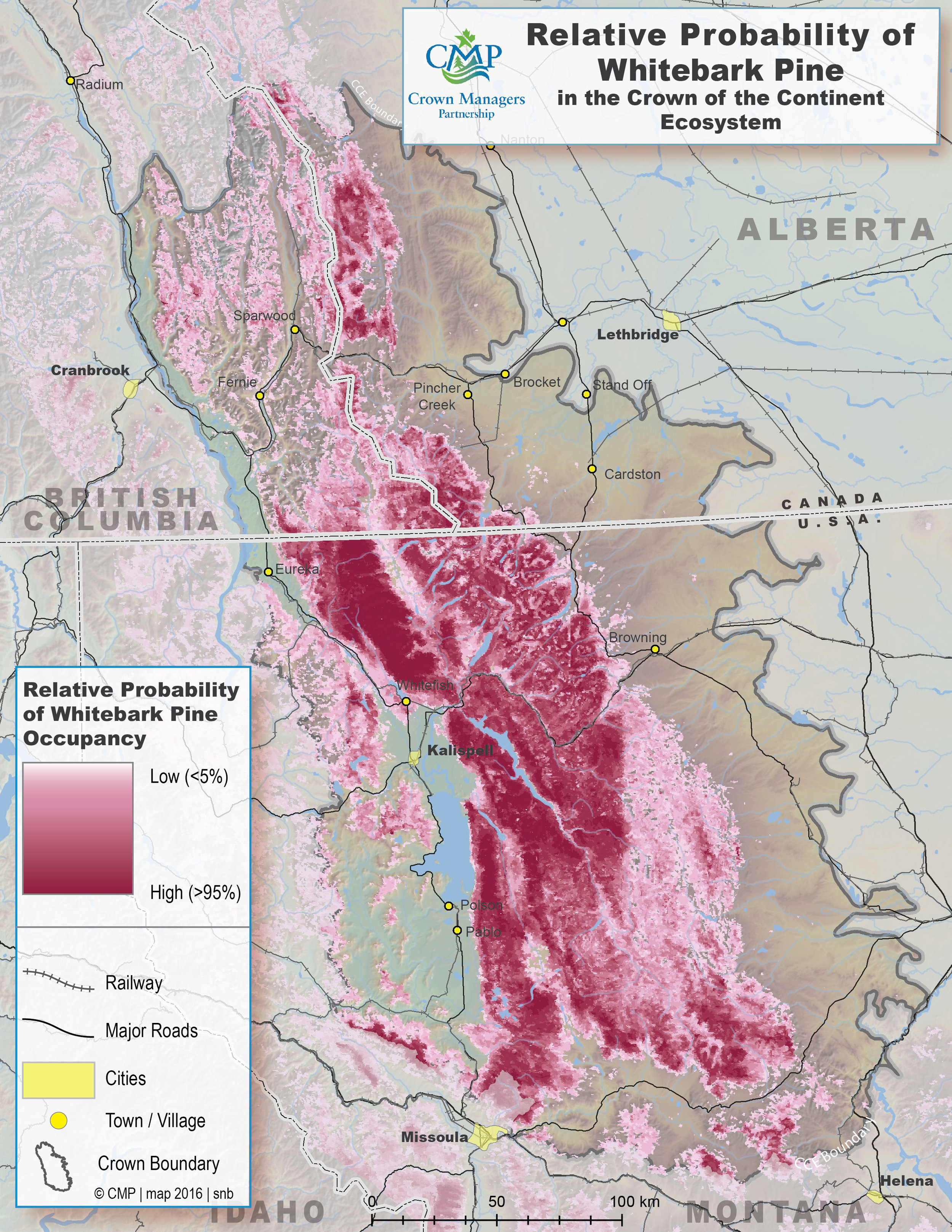 Relative Probability of Whitebark Pine in the Crown