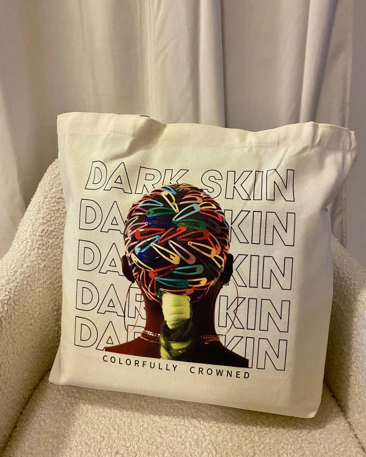 Colorful Crown Canvas Tote Bag