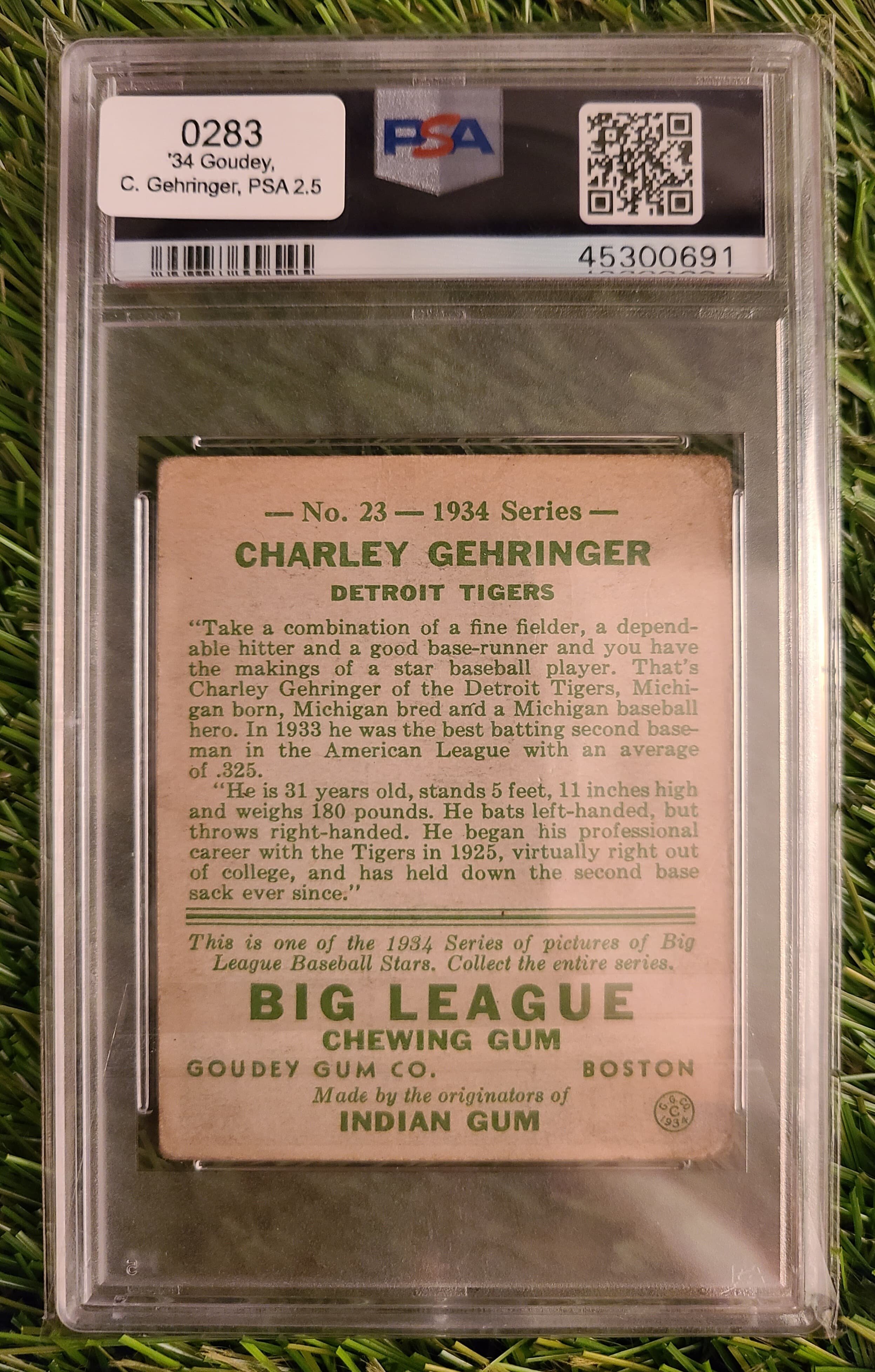 The Cards: 1934 Goudey Charley Gehringer — Detroit Sports Addiction