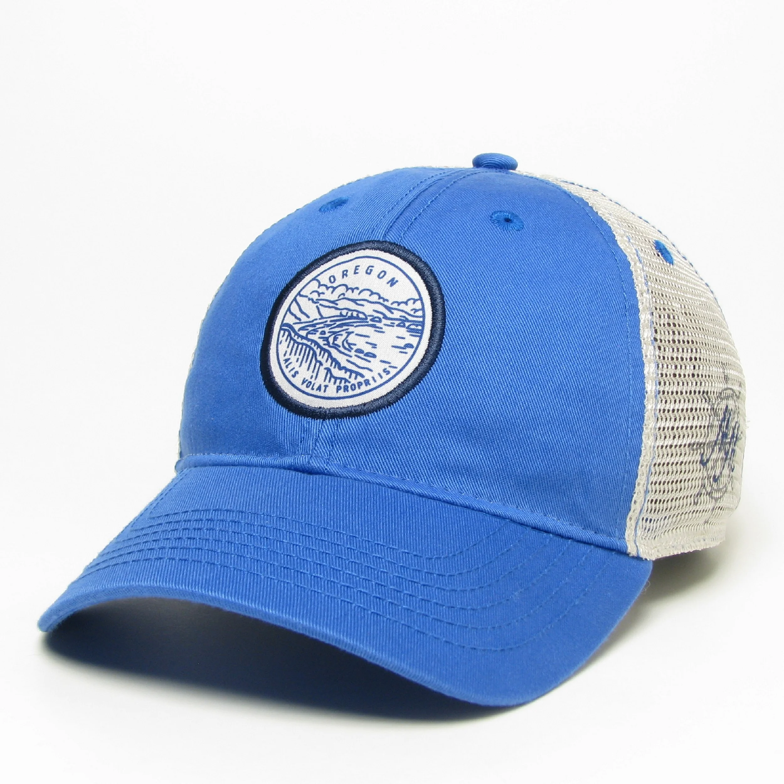 Royal Blue "Oregon Motto" Hat with embroidered patch