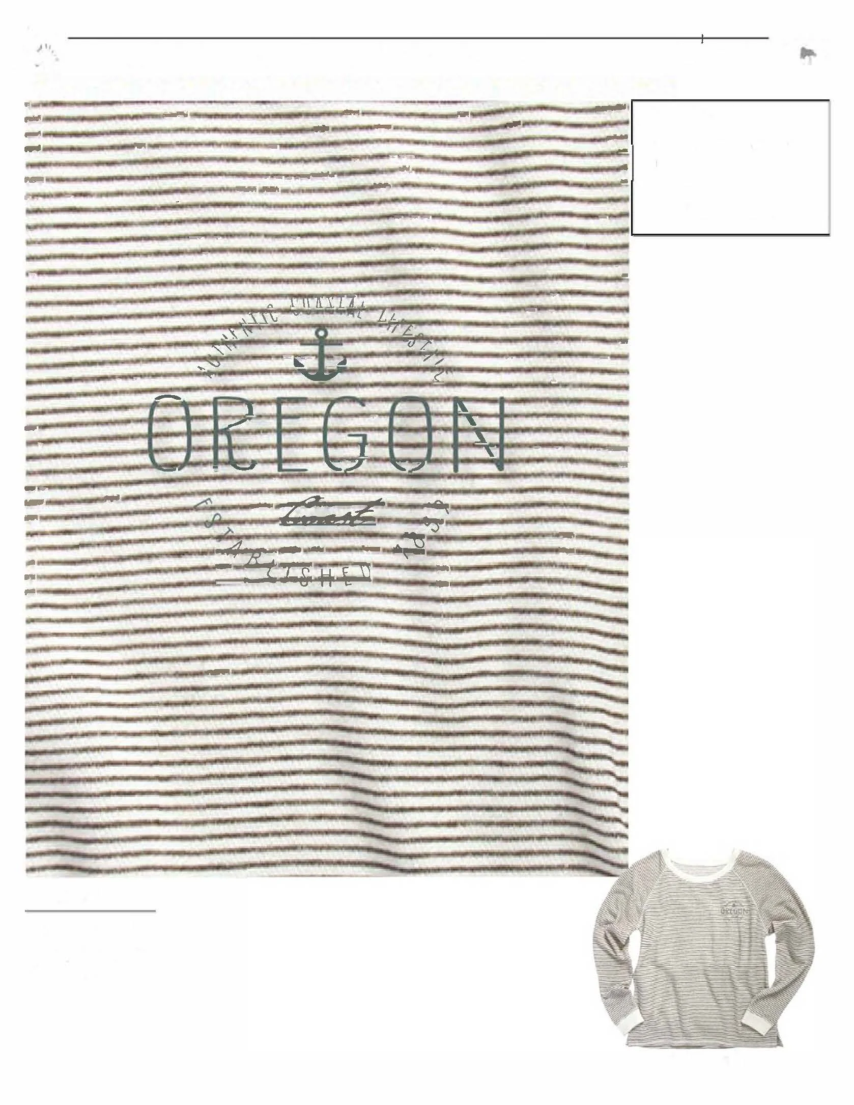 " The Favorite": "Authentic Anchor" Oregon Coast Sweatshirt (Creme and Stripe)