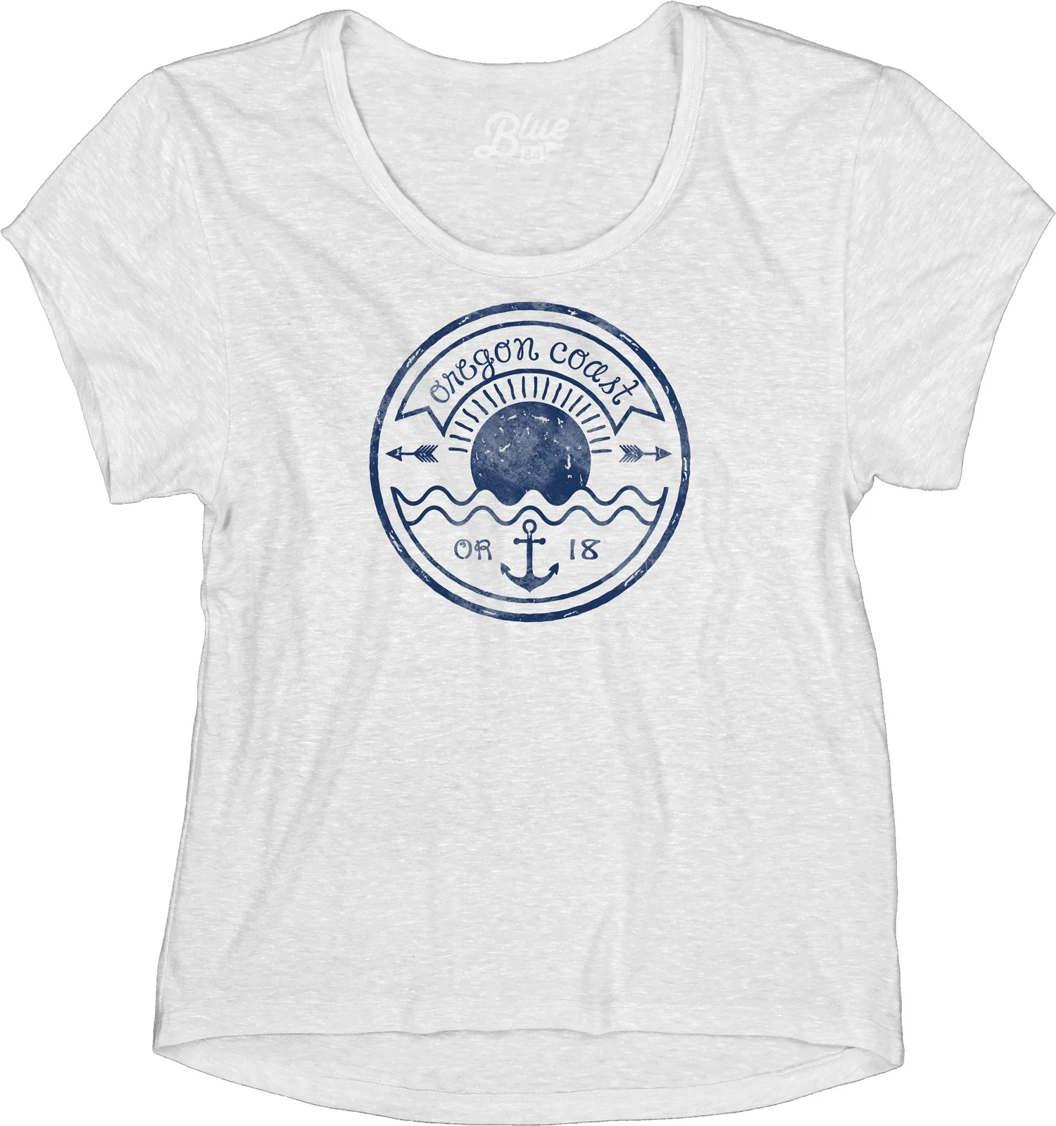 Women's White "Oregon Coast Anchor" Short Sleeve T-Shirt