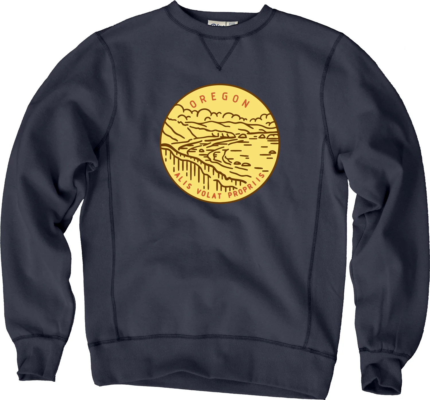 "Oregon Motto" Crew Neck sweatshirt (Navy)