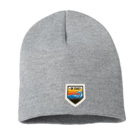 Oregon Beach Badge Beanie: Grey, Uncuffed