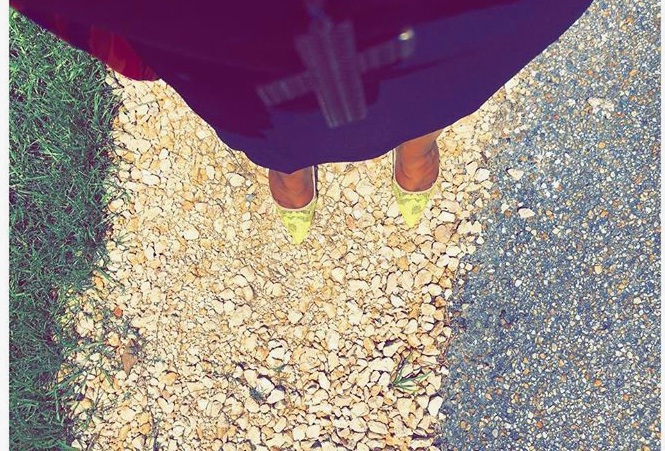 These are Michelle’s favorite pumps because they are “her in a shoe.” Yellow is her favorite color, and lace is one of her favorite styles. She only brings them out for special days because she doesn’t want anything to ever happen to them! She shares that she will “love them forever and own them forever.”