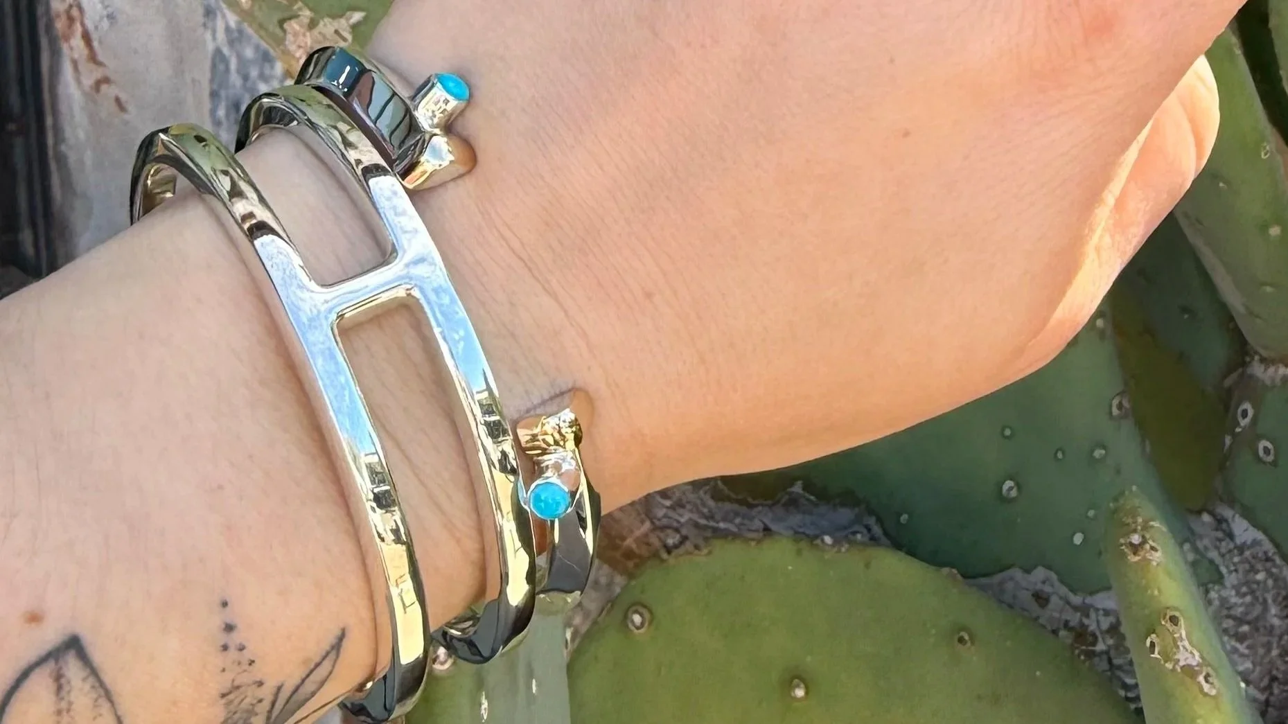 B18 One-of-a-kind 14k Gold & Sterling Silver Bracelet