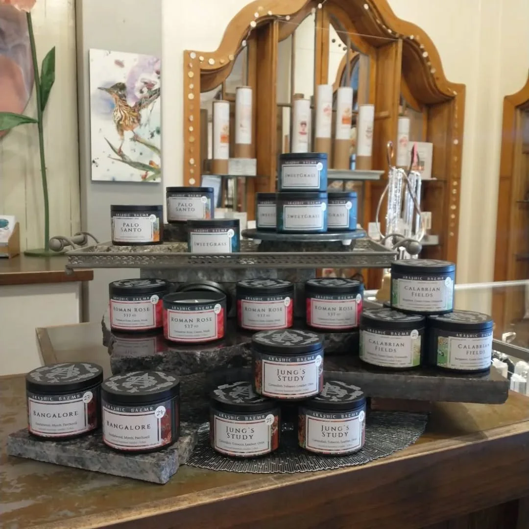 🚨 New local product alert!! 🚨

Freshly restocked unique candles by local Albuquerque company @akashicbazaar 

Come smell these delightful, wordly, and historical scents that make wonderful gifts!

We are open Monday through Saturday 10-6

🤍🤍🤍🤍?