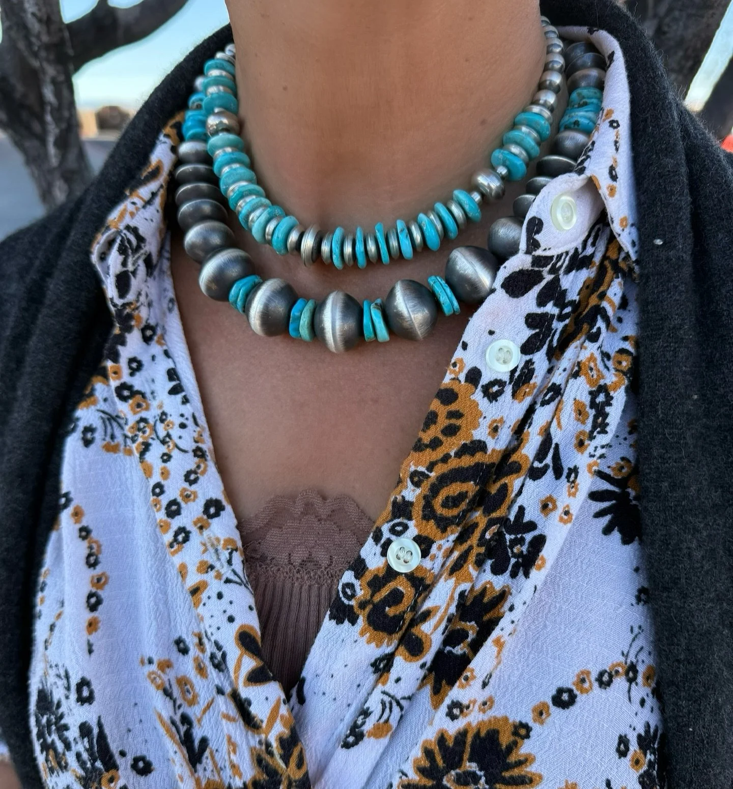 Elevate your look with Navajo pearls!
Timeless, handmade, and effortlessly stylish. We always have a beautiful selection of authentic Navajo pearls&mdash;come see for yourself and find your perfect strand ✨