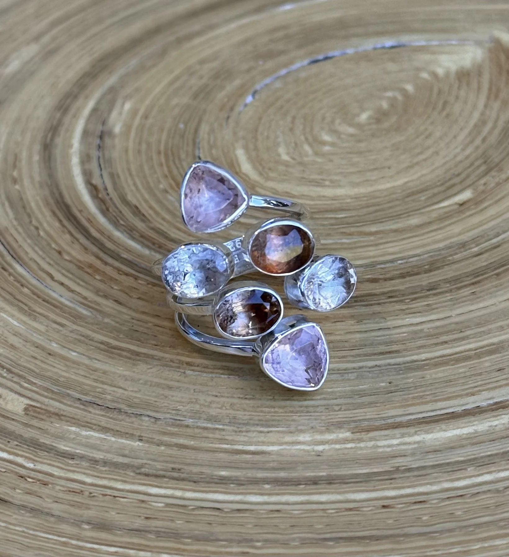 R161 Morganite & Topaz Ring