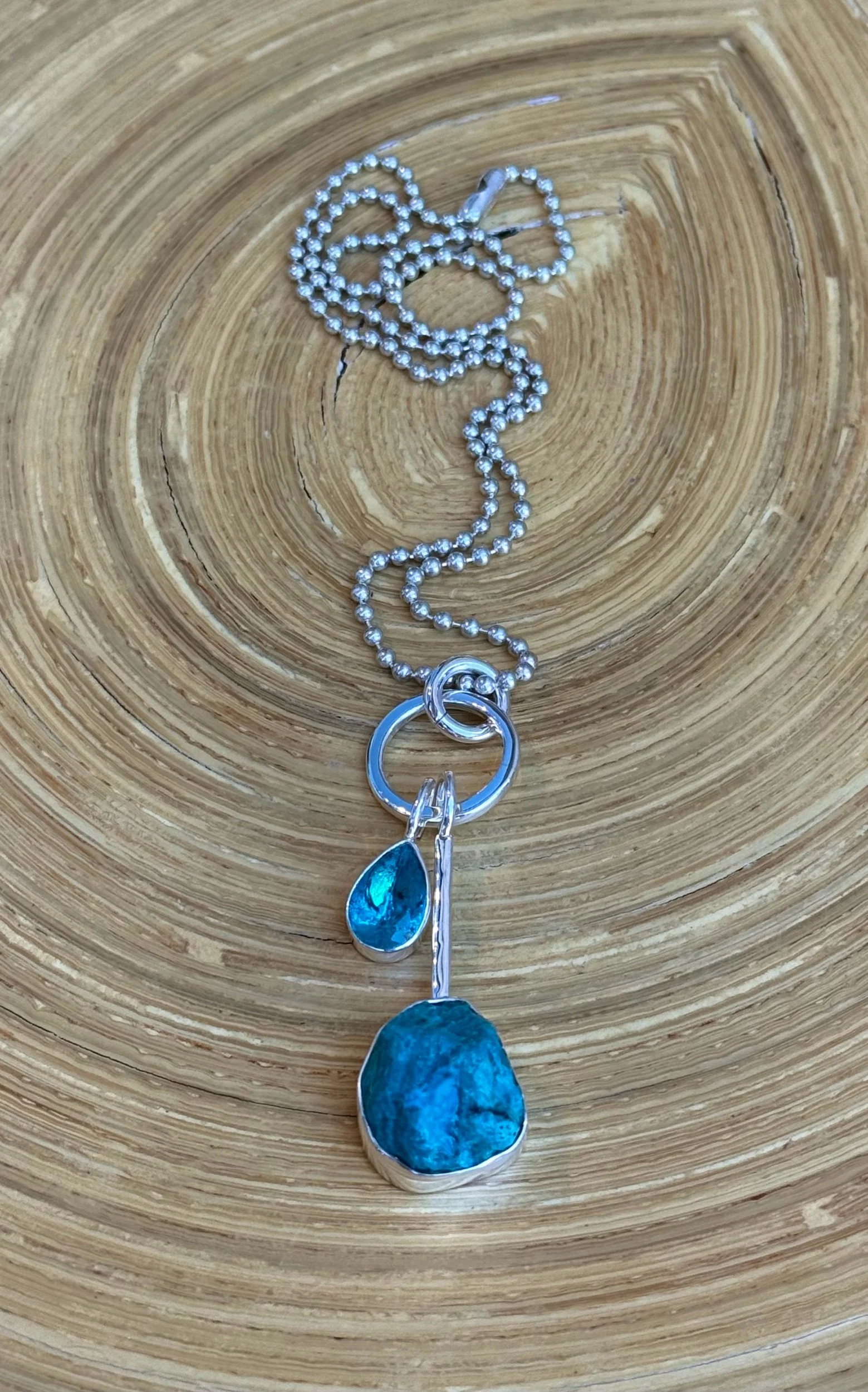 N94 Chilean Opal & Teal Topaz Necklace