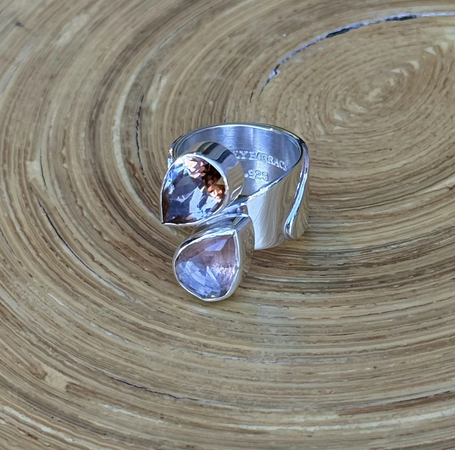 R13 Morganite & Smokey Topaz Ring