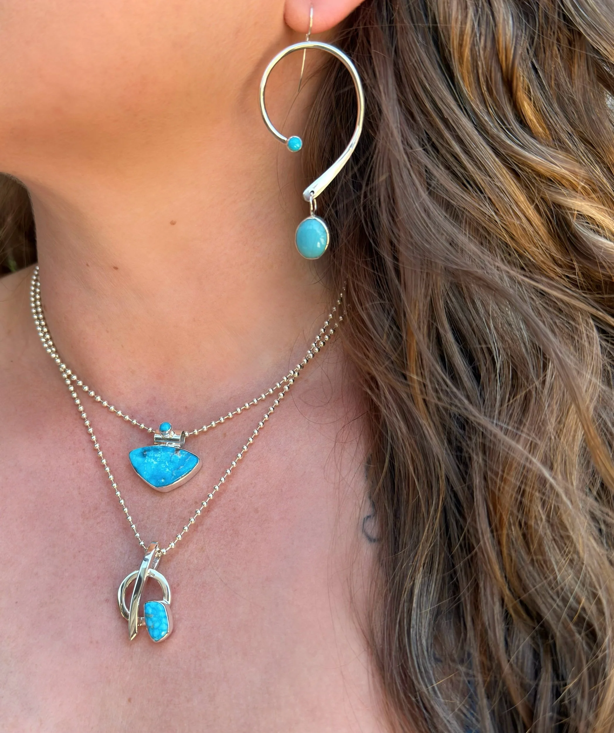 E102 Sleeping Beauty Turquoise Earrings