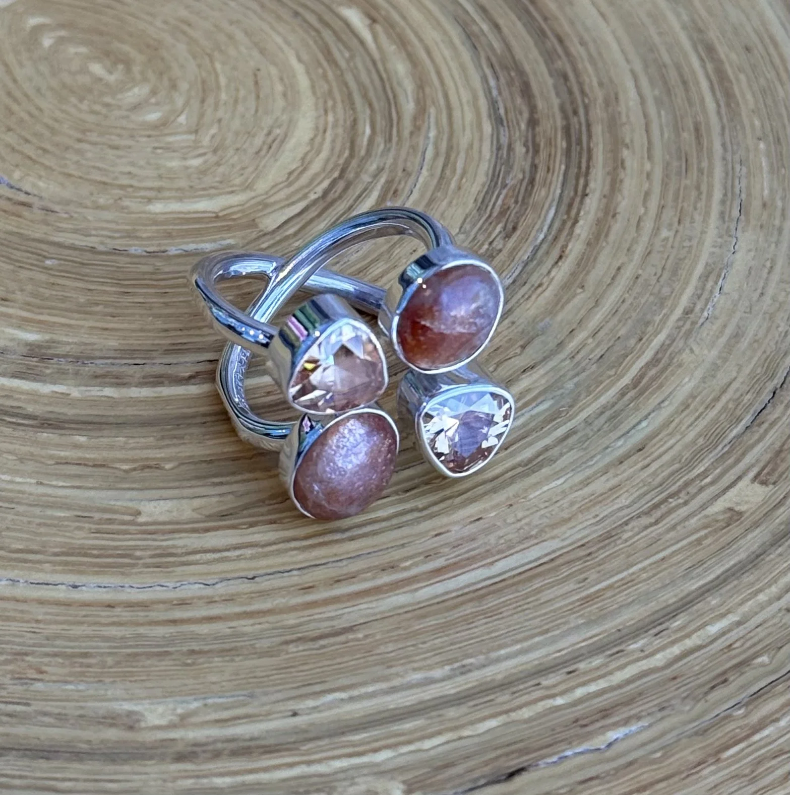 R180 Sunstone & Champagne Ring