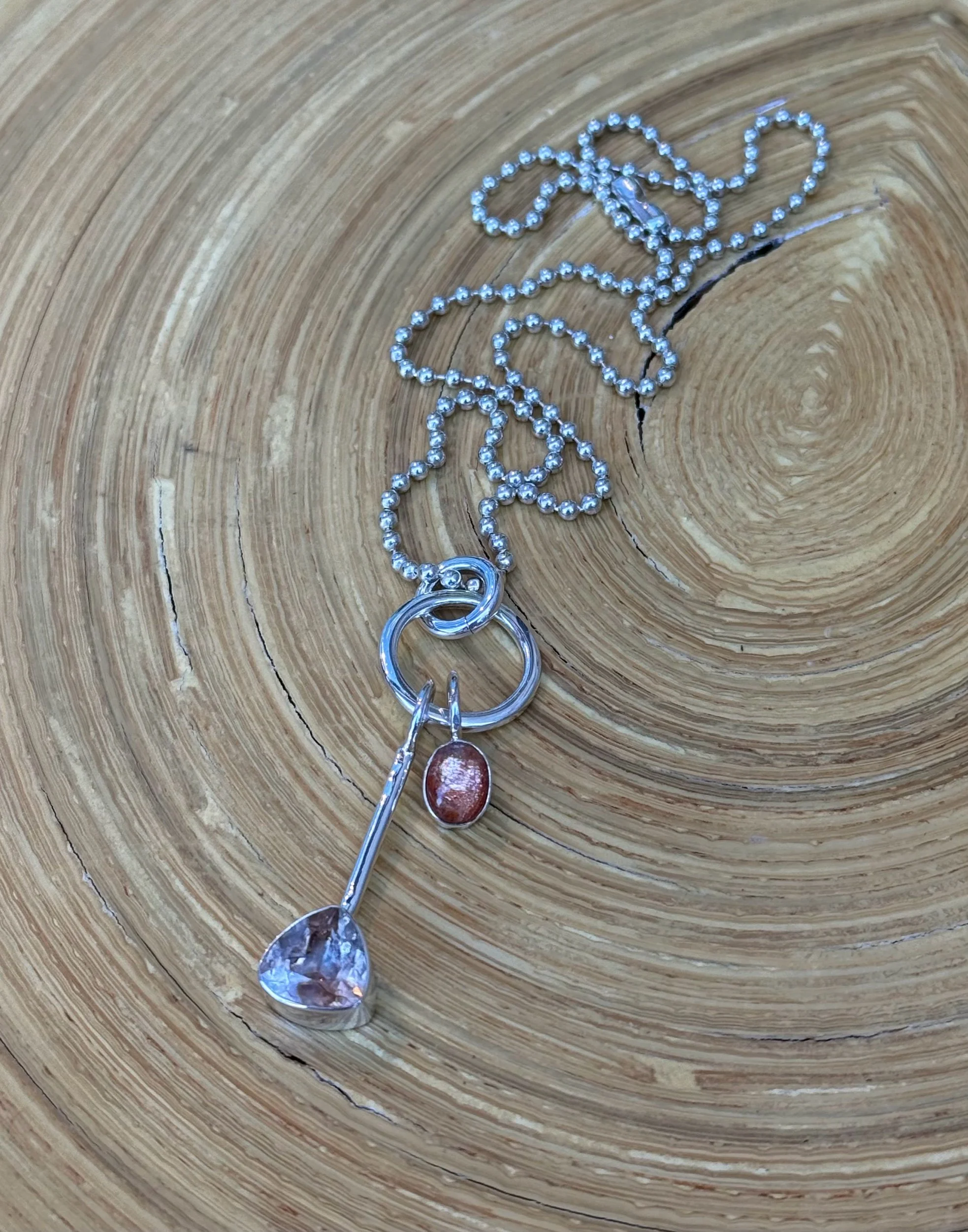 N94 Morganite & Sunstone Necklace