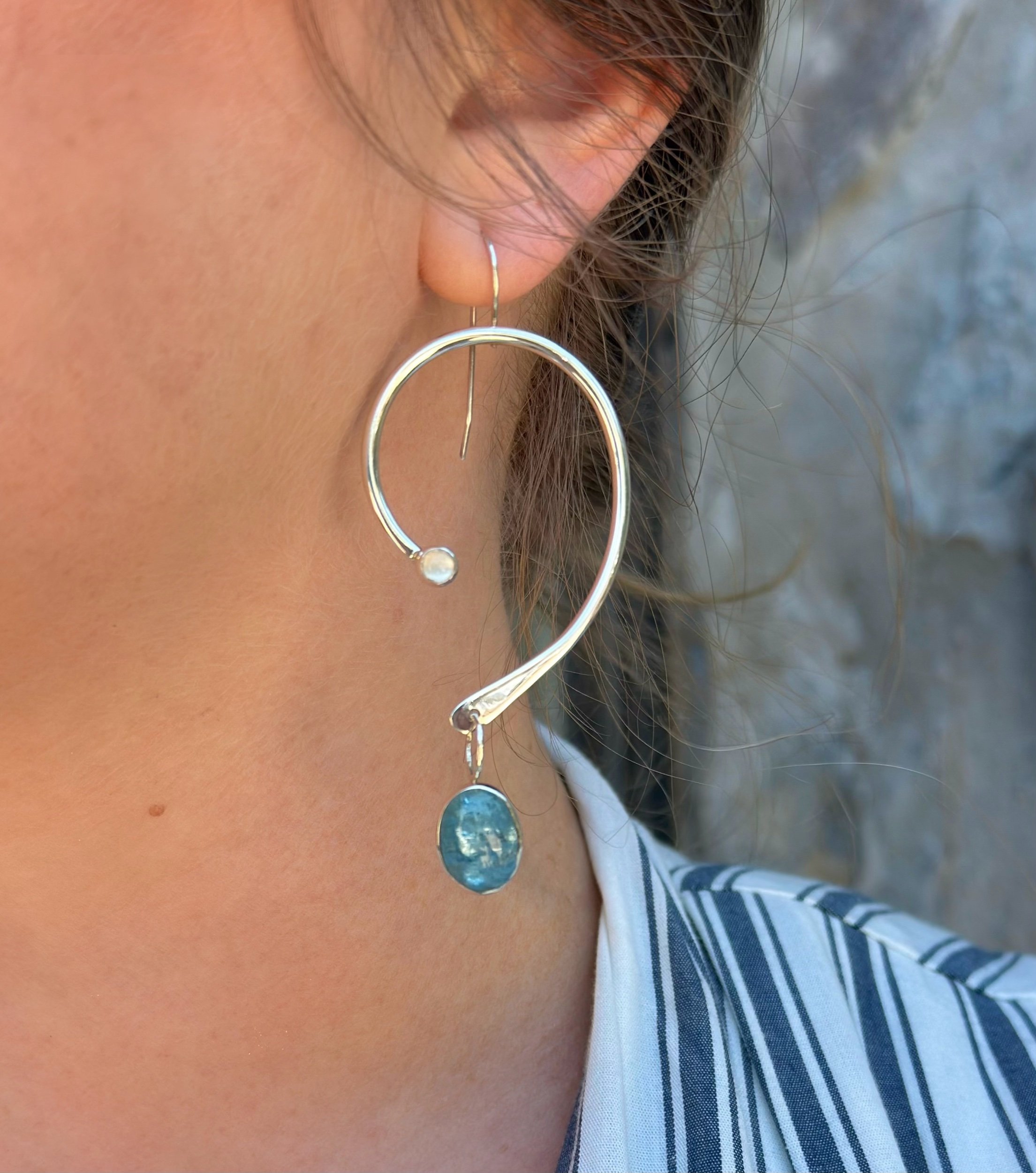 E102 Aquamarine Earrings