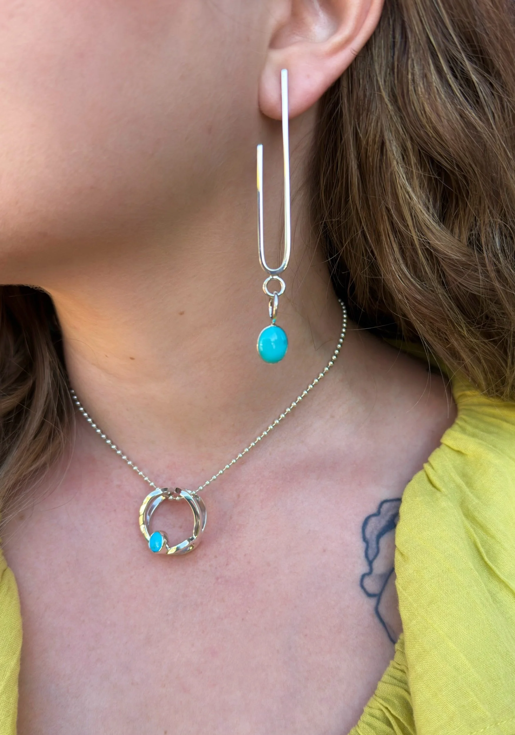 E108 Sleeping Beauty Turquoise Earrings