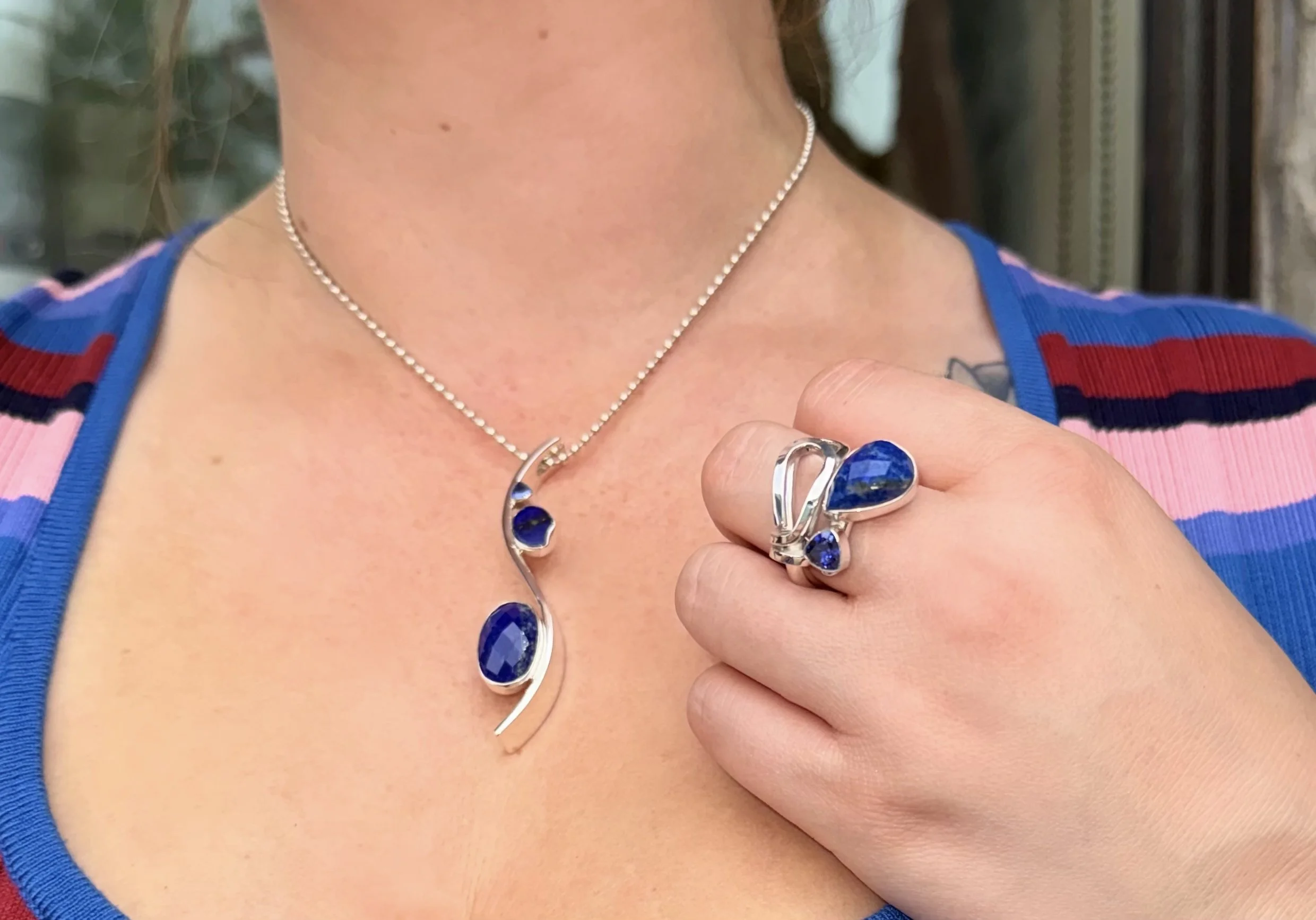 R184 Lapis & Tanzanite Ring