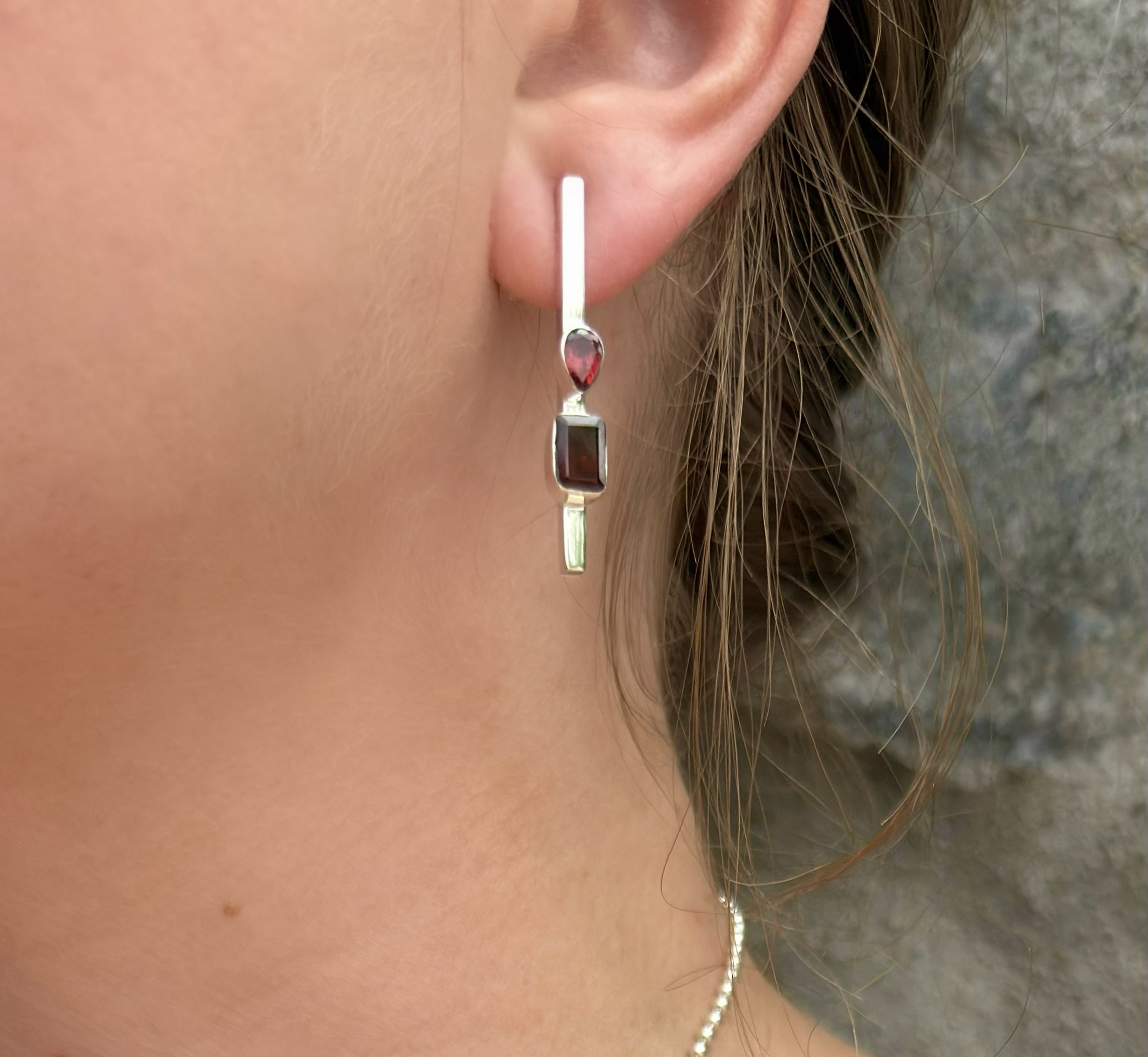 E62 Deep Garnet Earrings