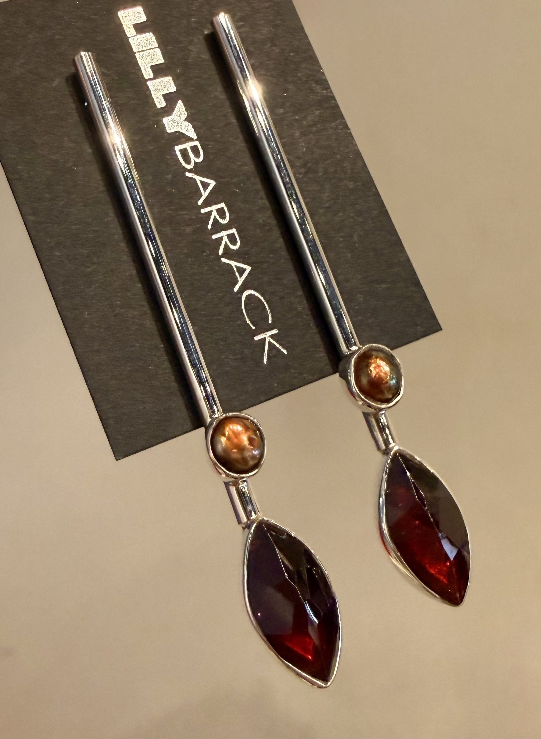 E91 Deep Red Garnet Earrings