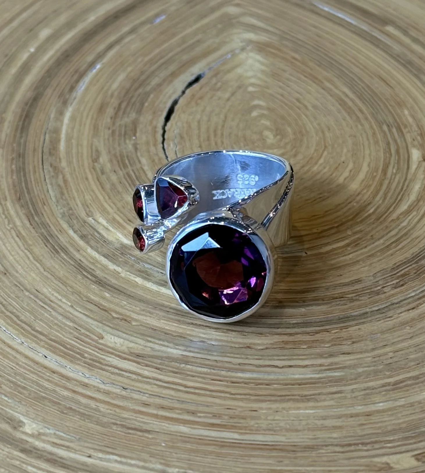 R13 Wine Morganite & Garnet Ring