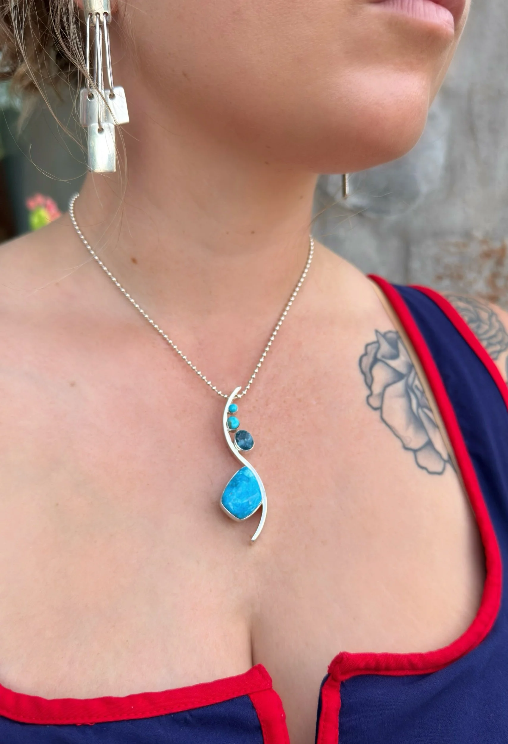 N53 Turquoise & Topaz Necklace