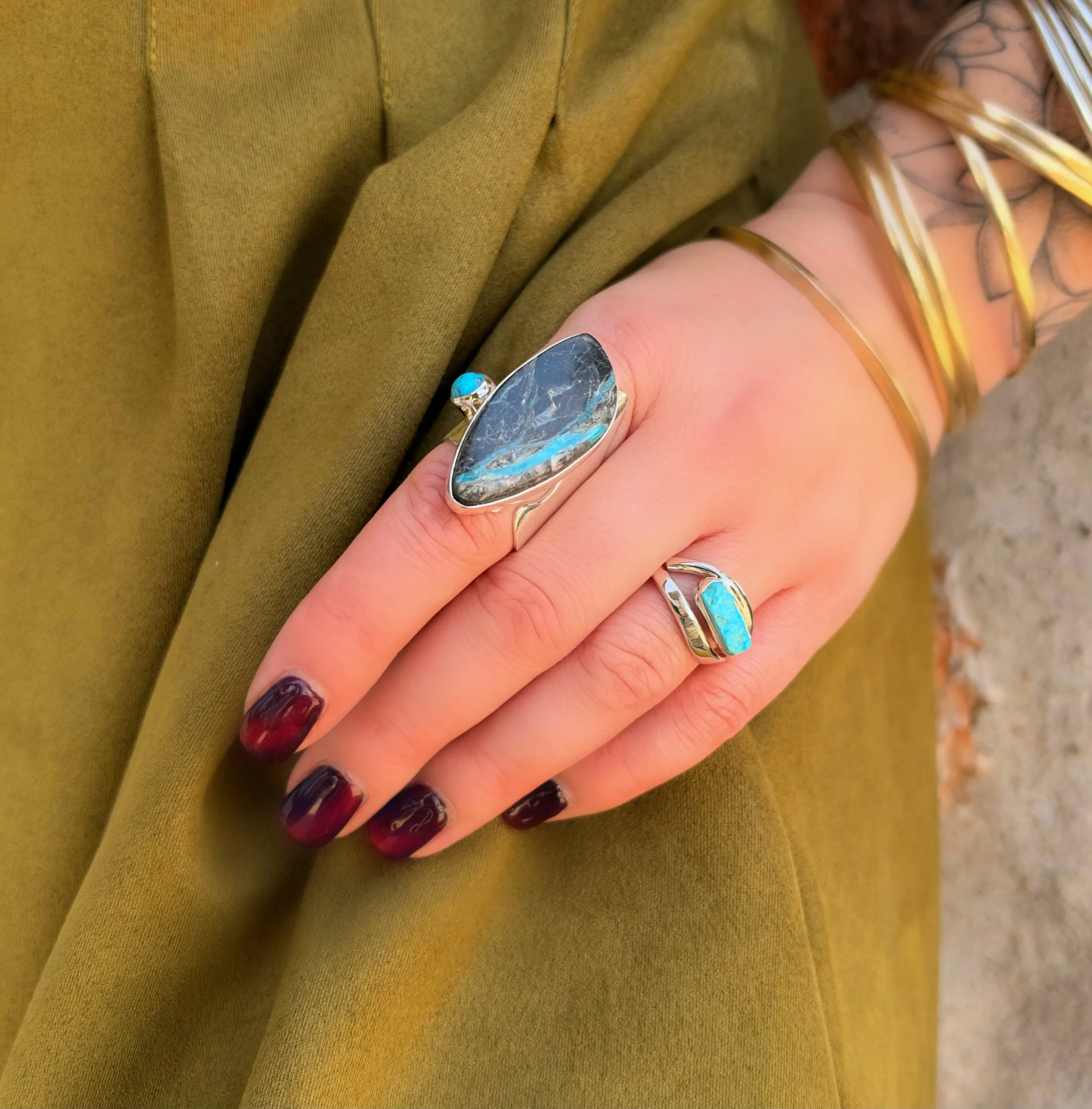 R16 One-of-a-kind Boulder Turquoise Ring