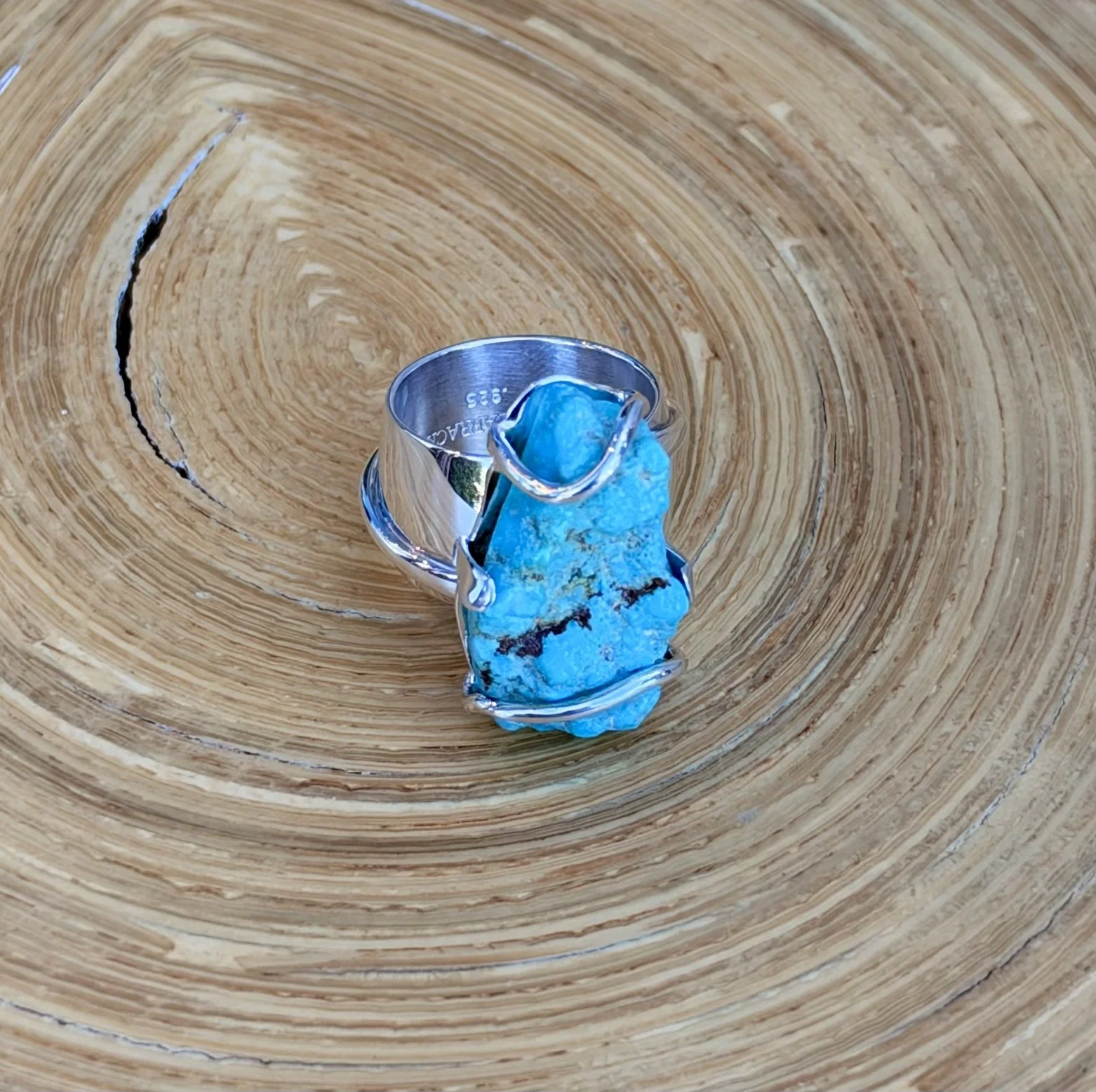R177 Raw Kingman Turquoise Ring