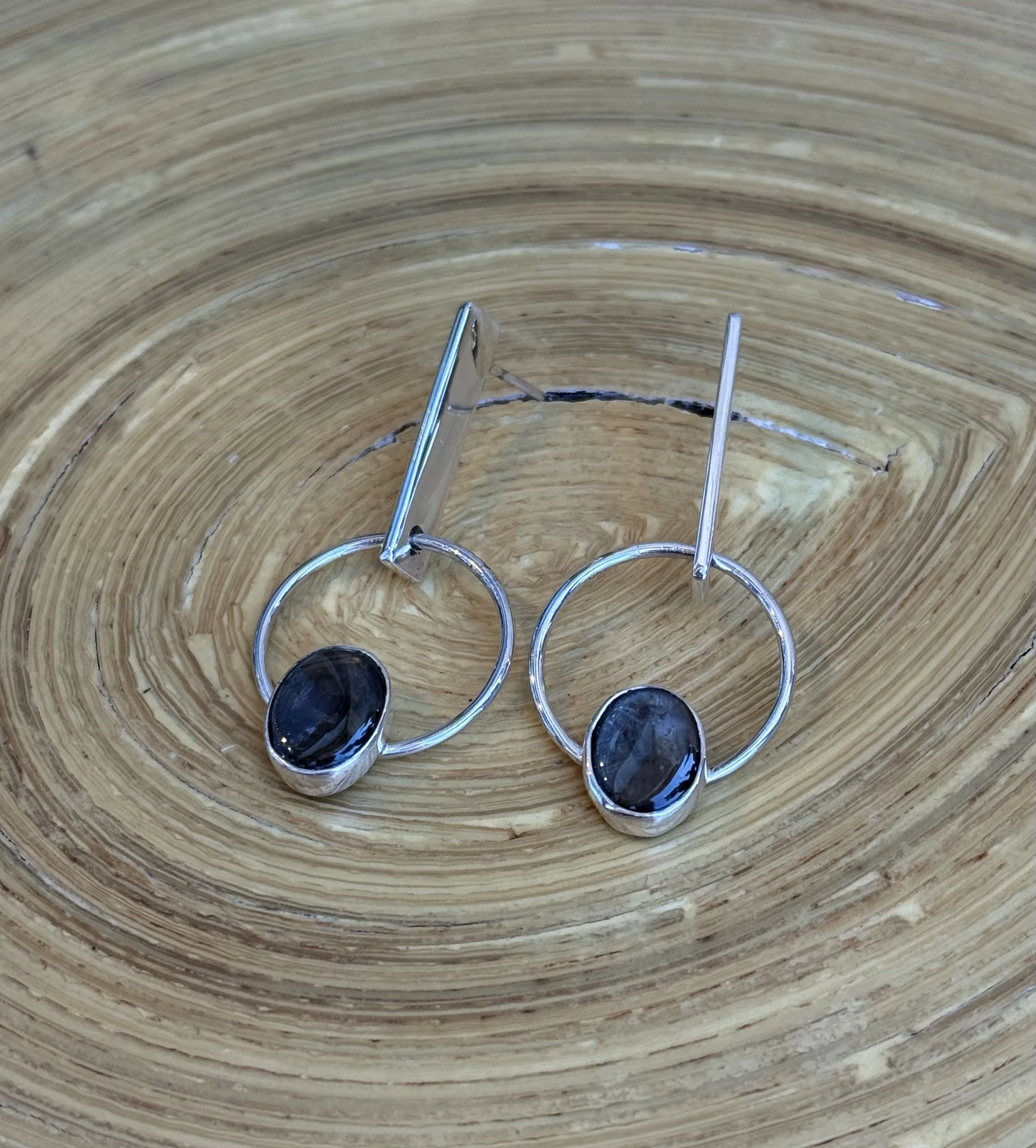 E90 Black Sapphire Earrings