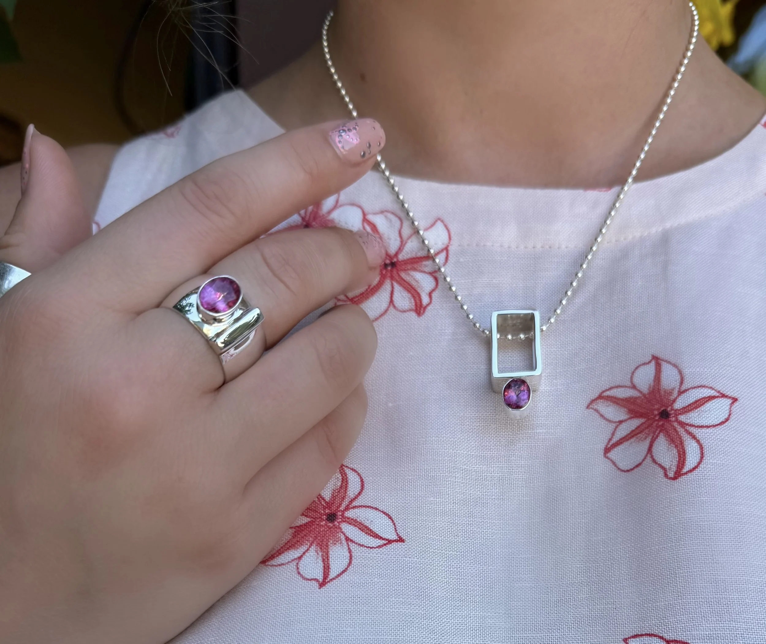 Pink Topaz Necklace N28