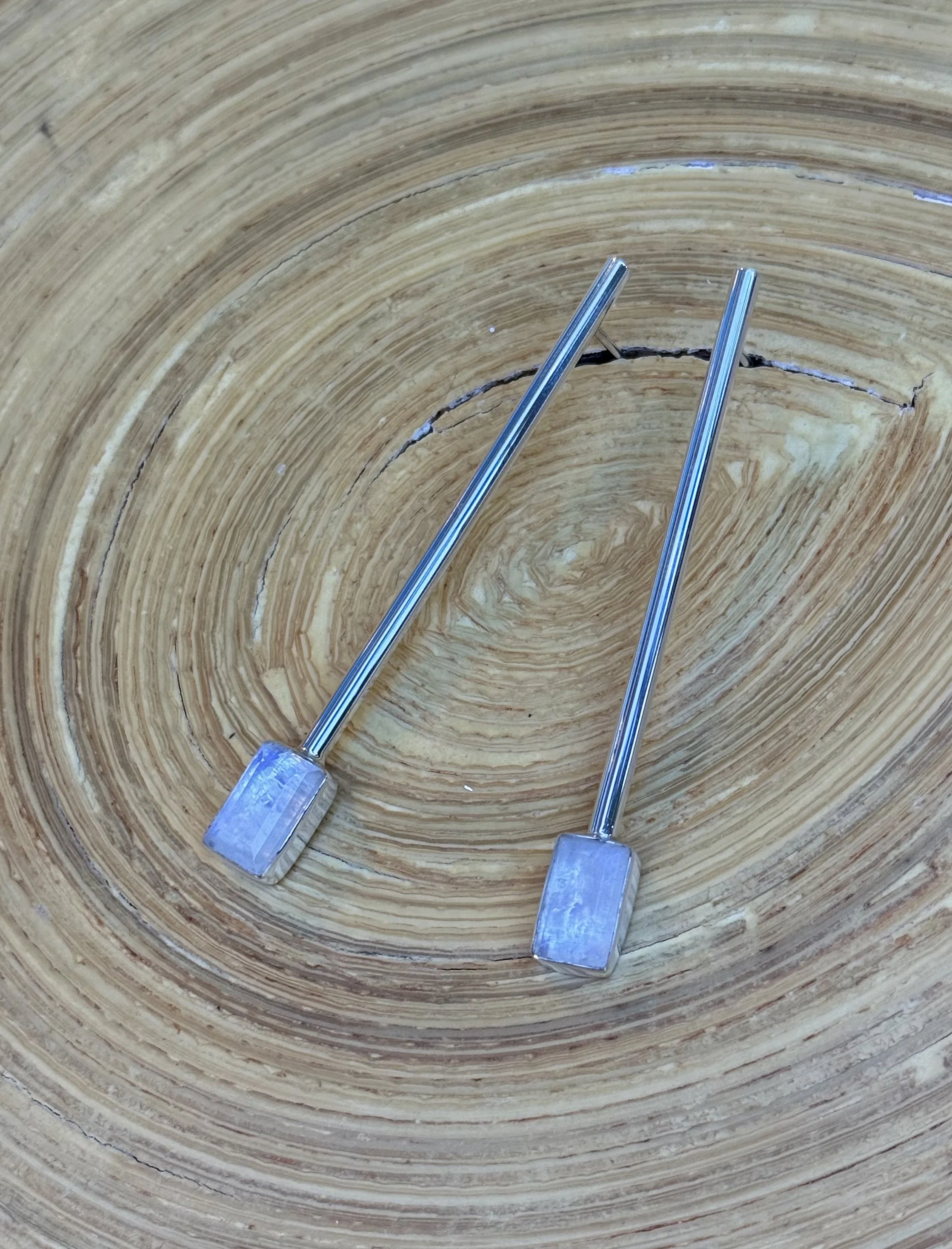 E91 Rainbow Moonstone Earrings