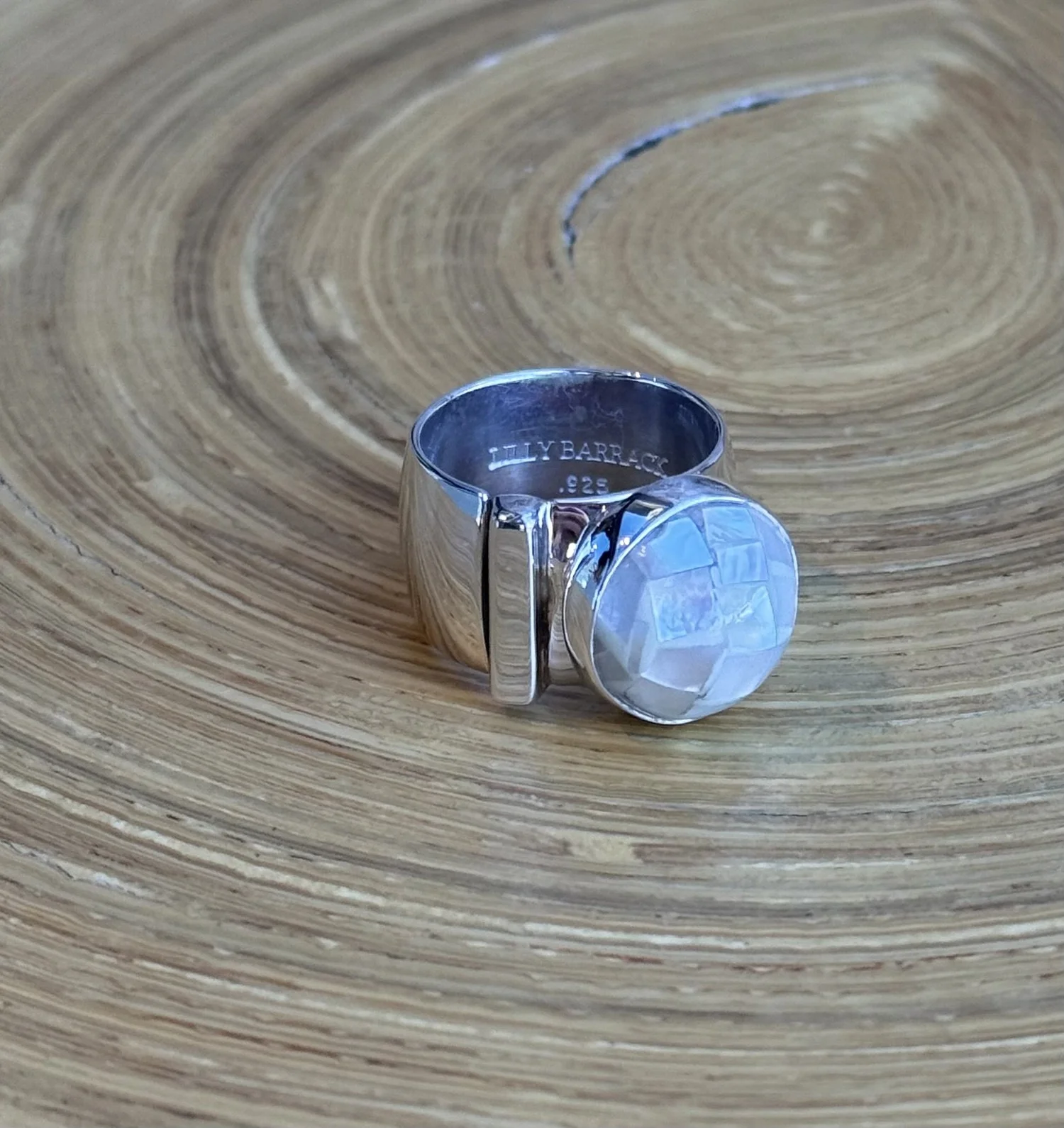 R16 Mosaic Mother of Pearl Ring — Lilly Barrack Seasoned artist
