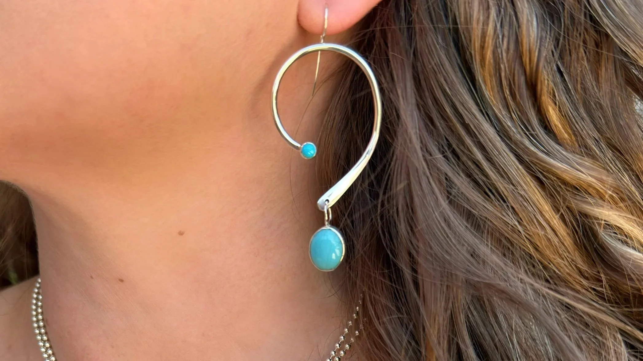E102 Sleeping Beauty Turquoise Earrings