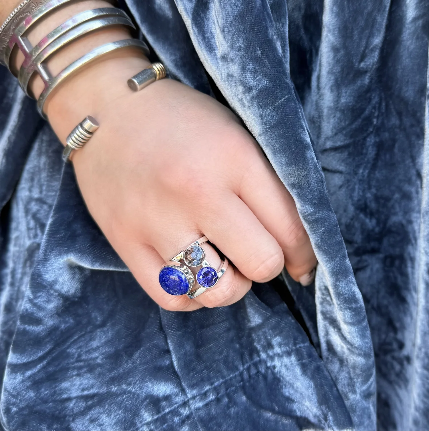 R189 Lapis & Tanzanite Ring — Lilly Barrack Seasoned artist, Lilly