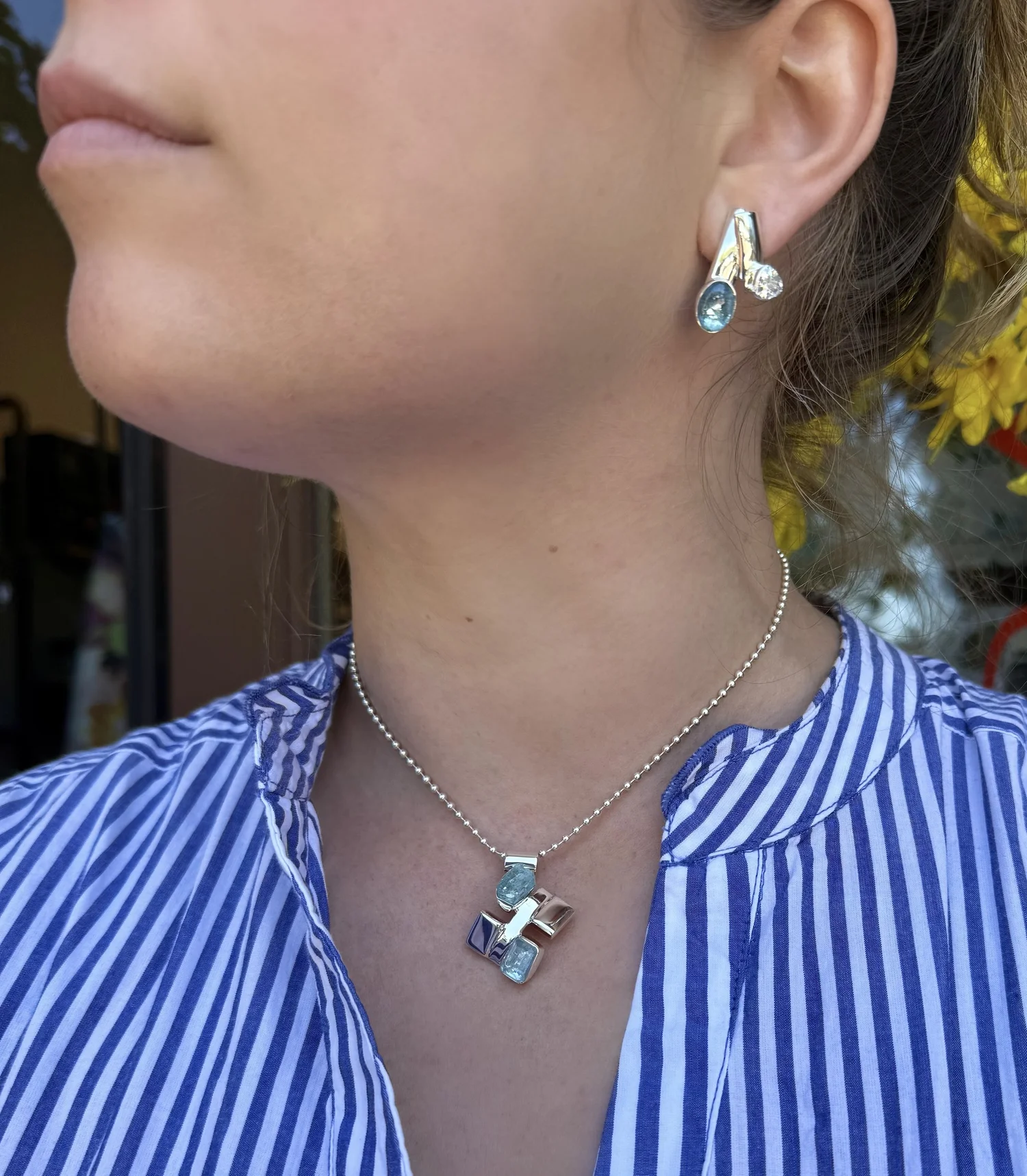 Aquamarine Necklace N46 — Lilly Barrack Seasoned artist, Lilly