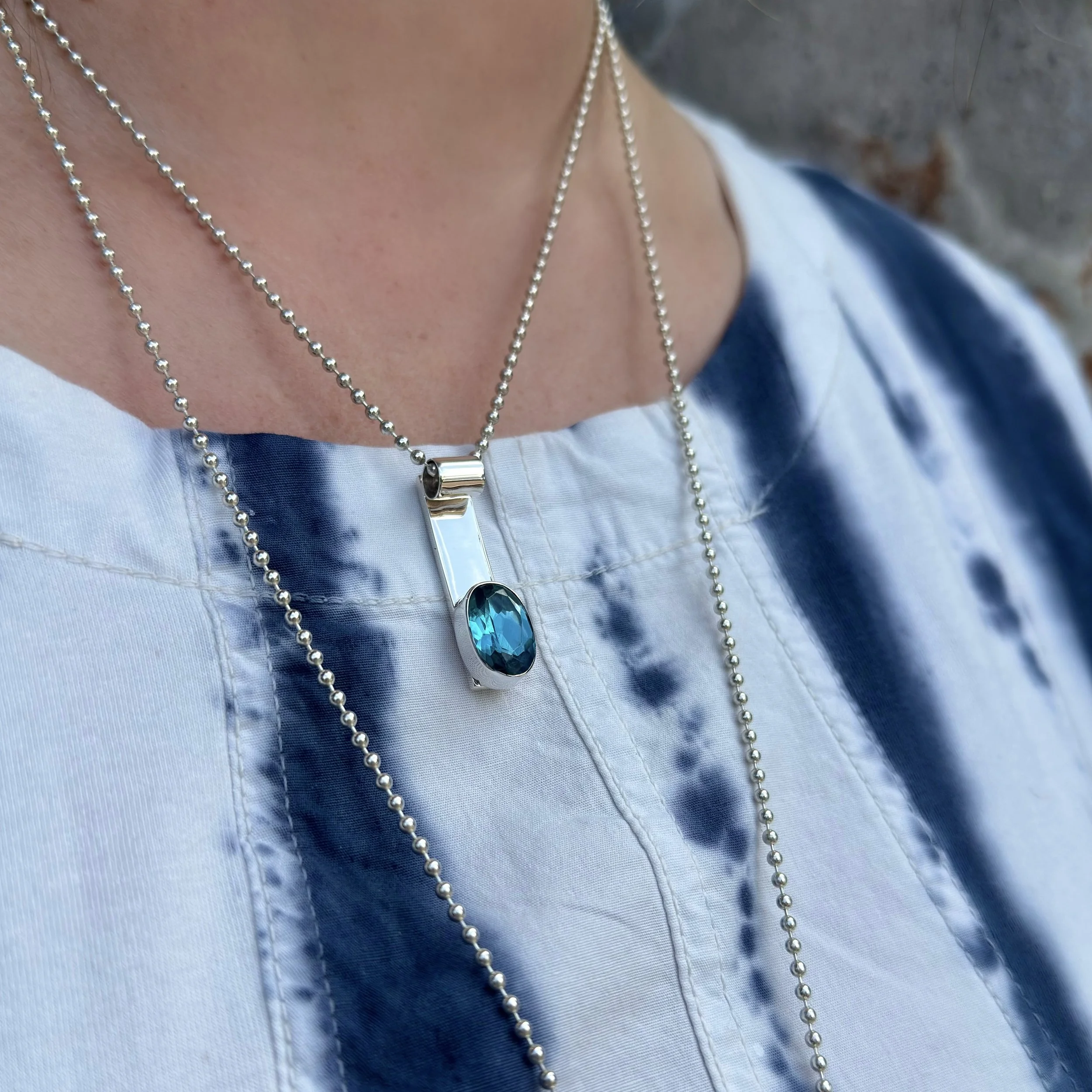 N34 Teal Topaz Necklace