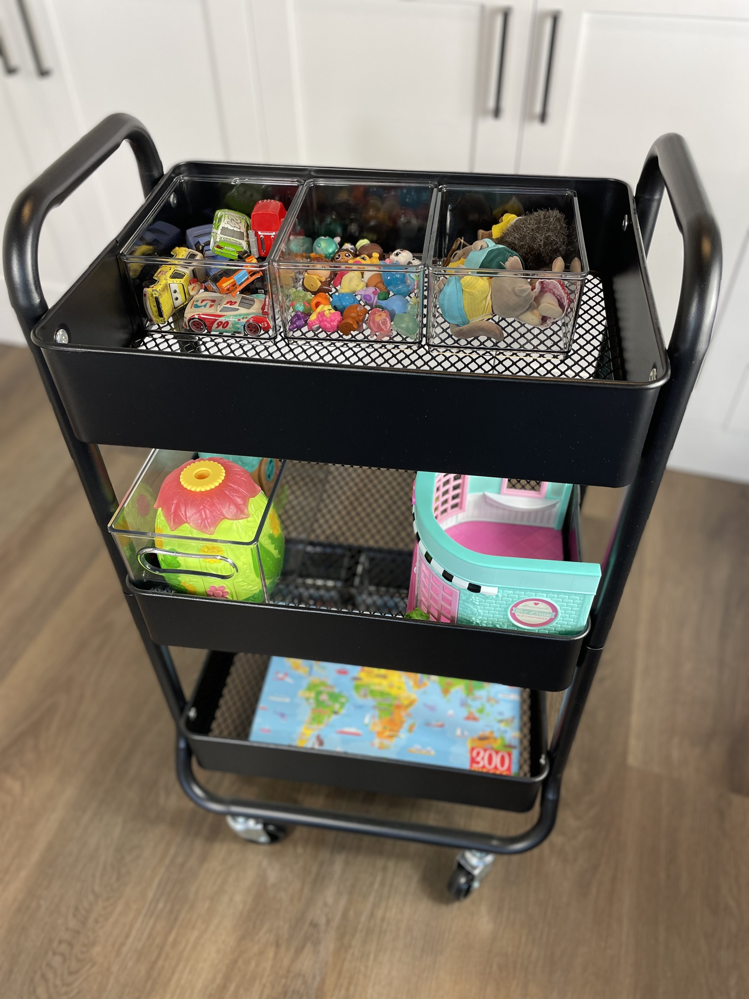 How I store my Bible study supplies  3 tiered rolling cart organization 